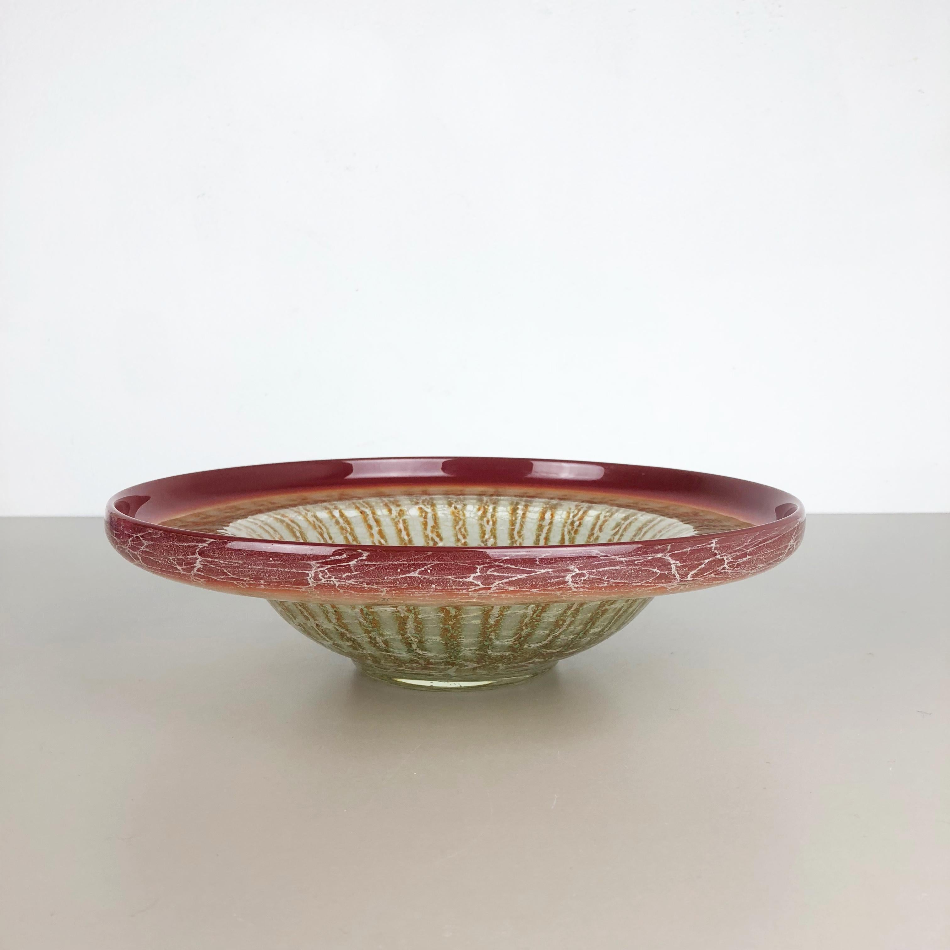 20th Century German Glass Bowl by Karl Wiedmann for WMF Ikora, 1930s Bauhaus Art Deco