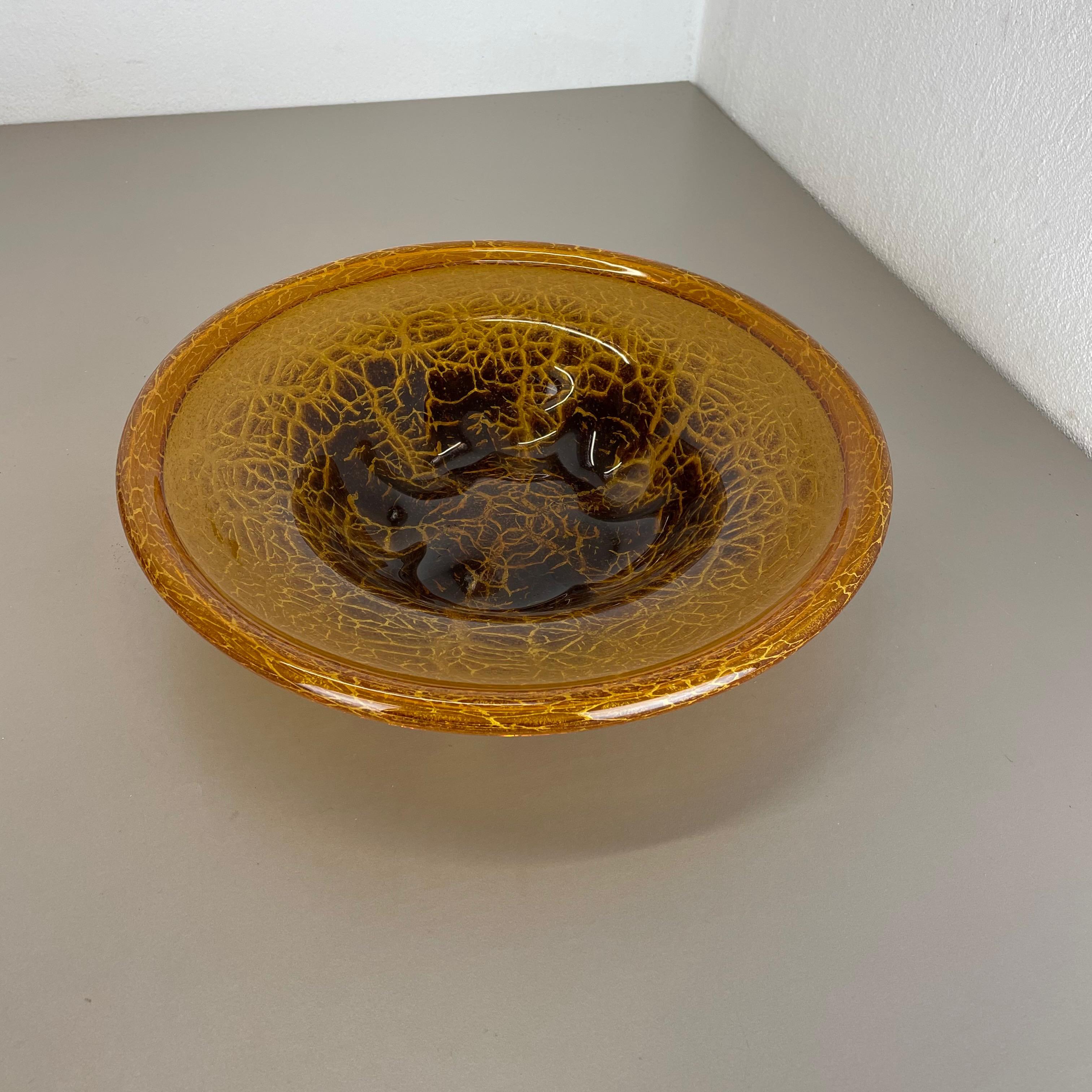 German Glass Bowl by Karl Wiedmann for WMF Ikora, 1930s Baushaus Art Deco In Good Condition For Sale In Kirchlengern, DE