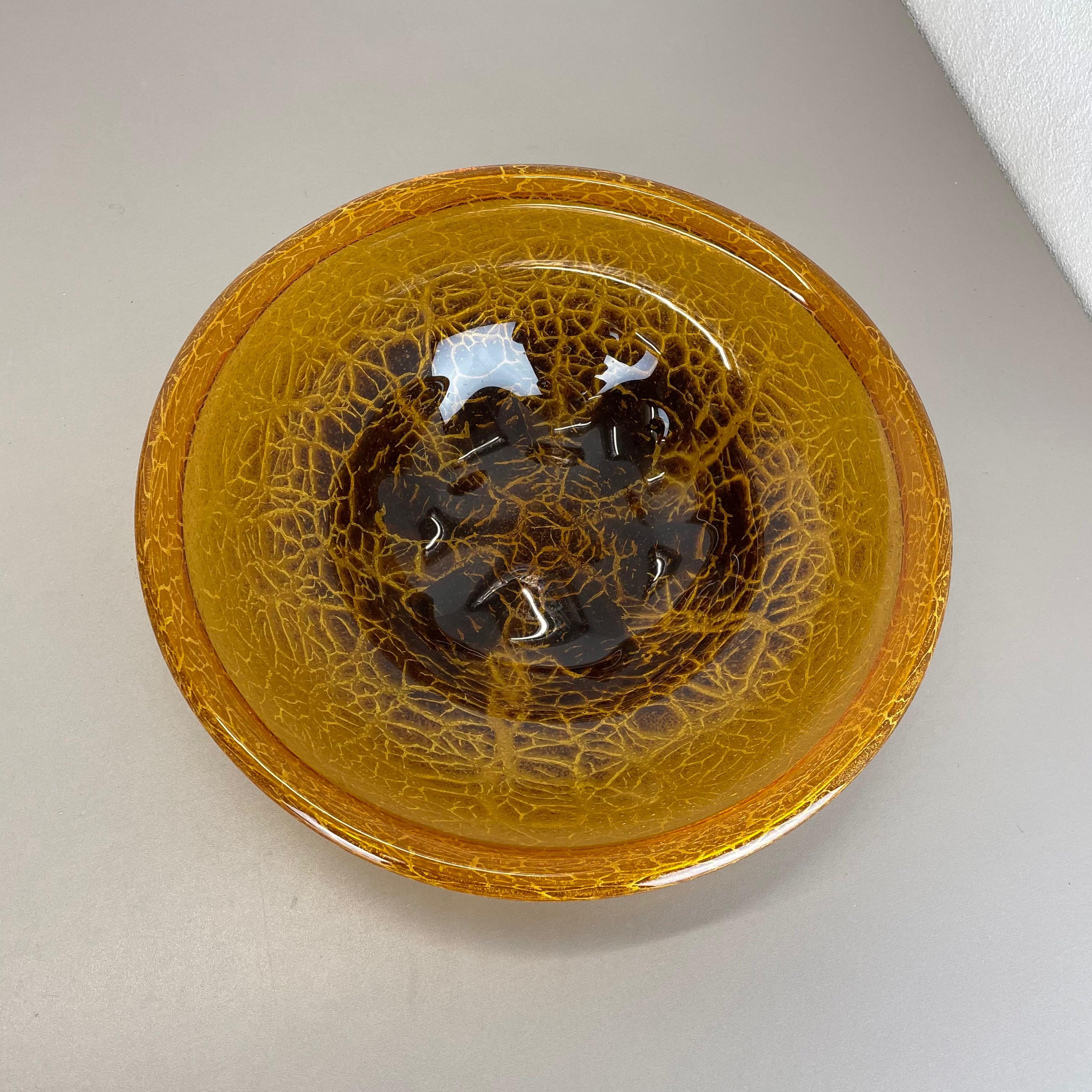 Art Glass German Glass Bowl by Karl Wiedmann for WMF Ikora, 1930s Baushaus Art Deco For Sale