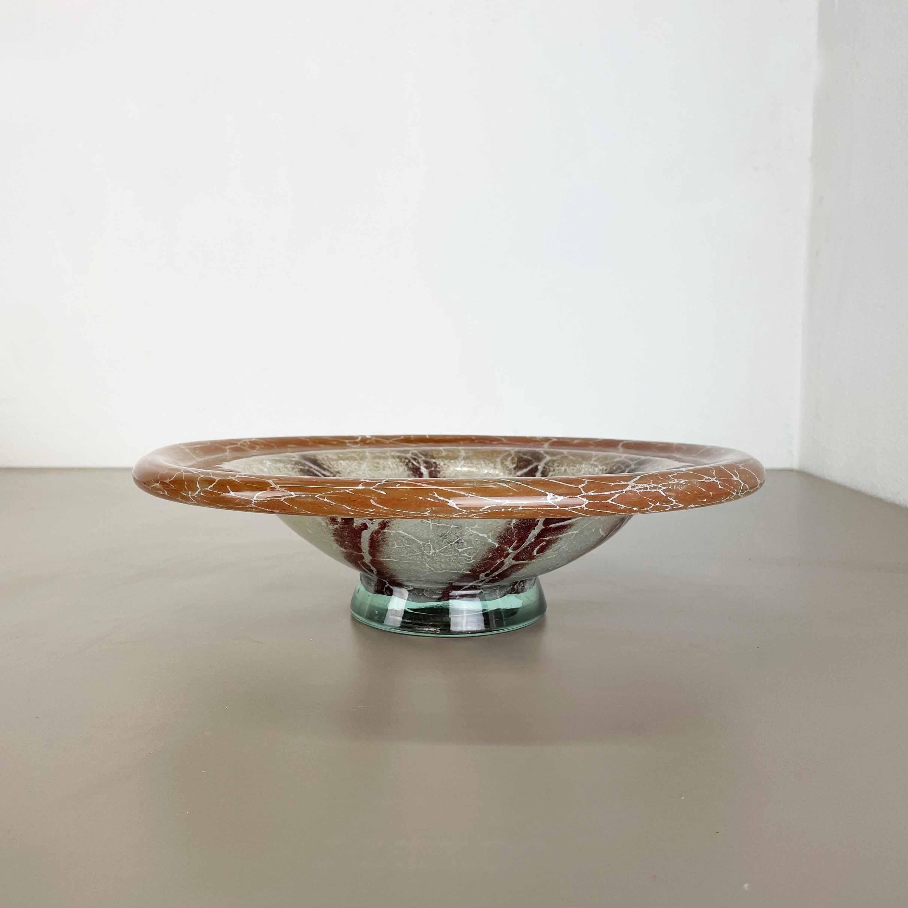 German Glass Bowl by Karl Wiedmann for WMF Ikora, 1930s Baushaus Art Deco For Sale 1