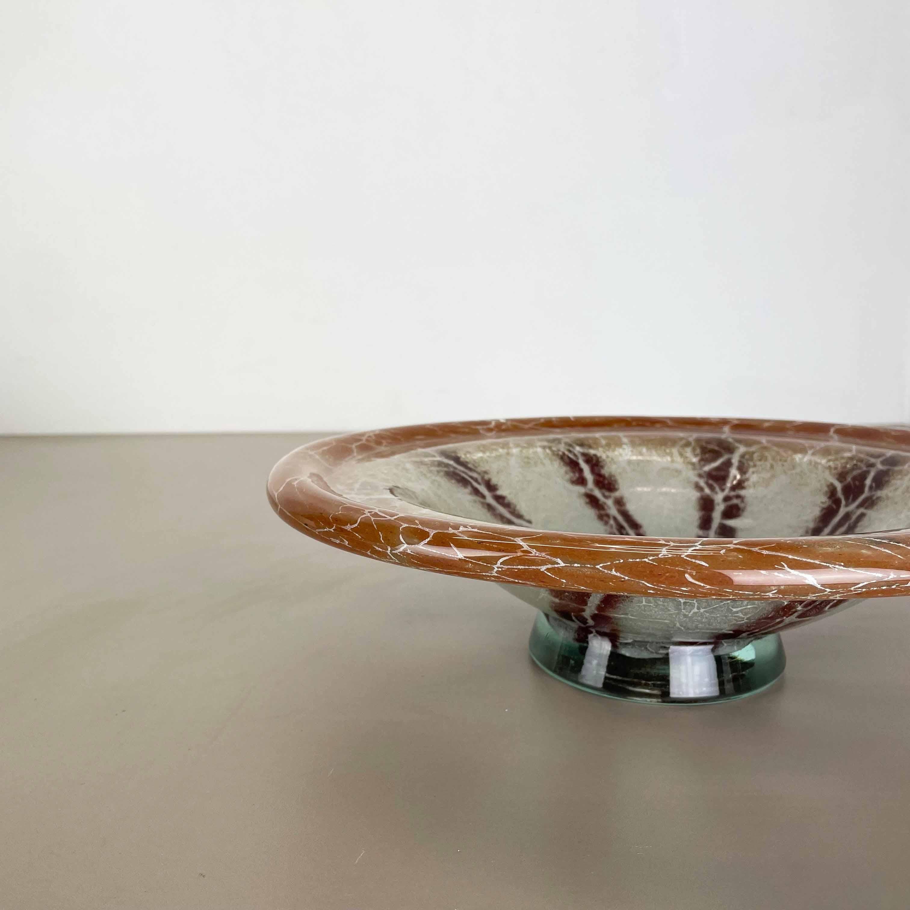 German Glass Bowl by Karl Wiedmann for WMF Ikora, 1930s Baushaus Art Deco For Sale 2