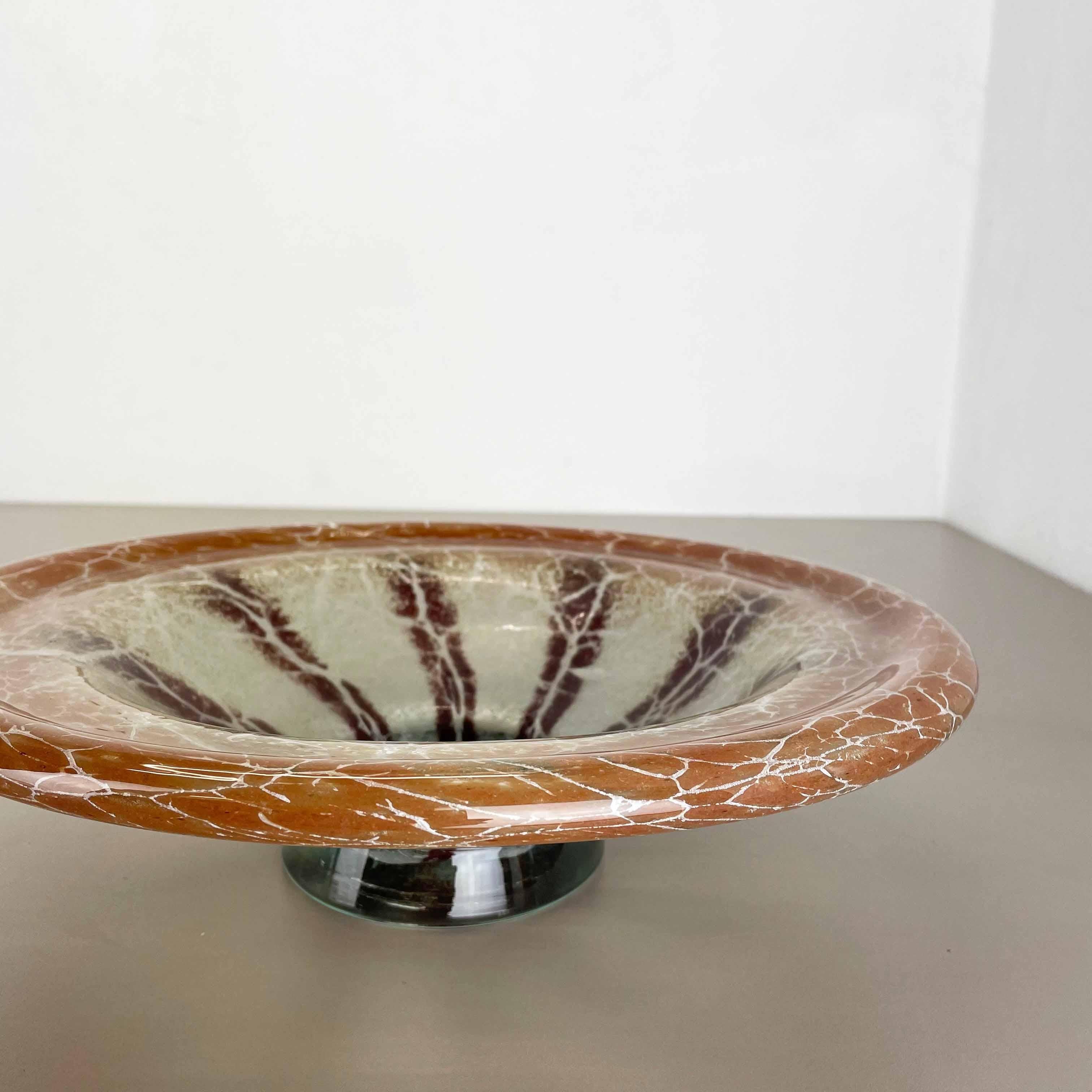 German Glass Bowl by Karl Wiedmann for WMF Ikora, 1930s Baushaus Art Deco For Sale 3