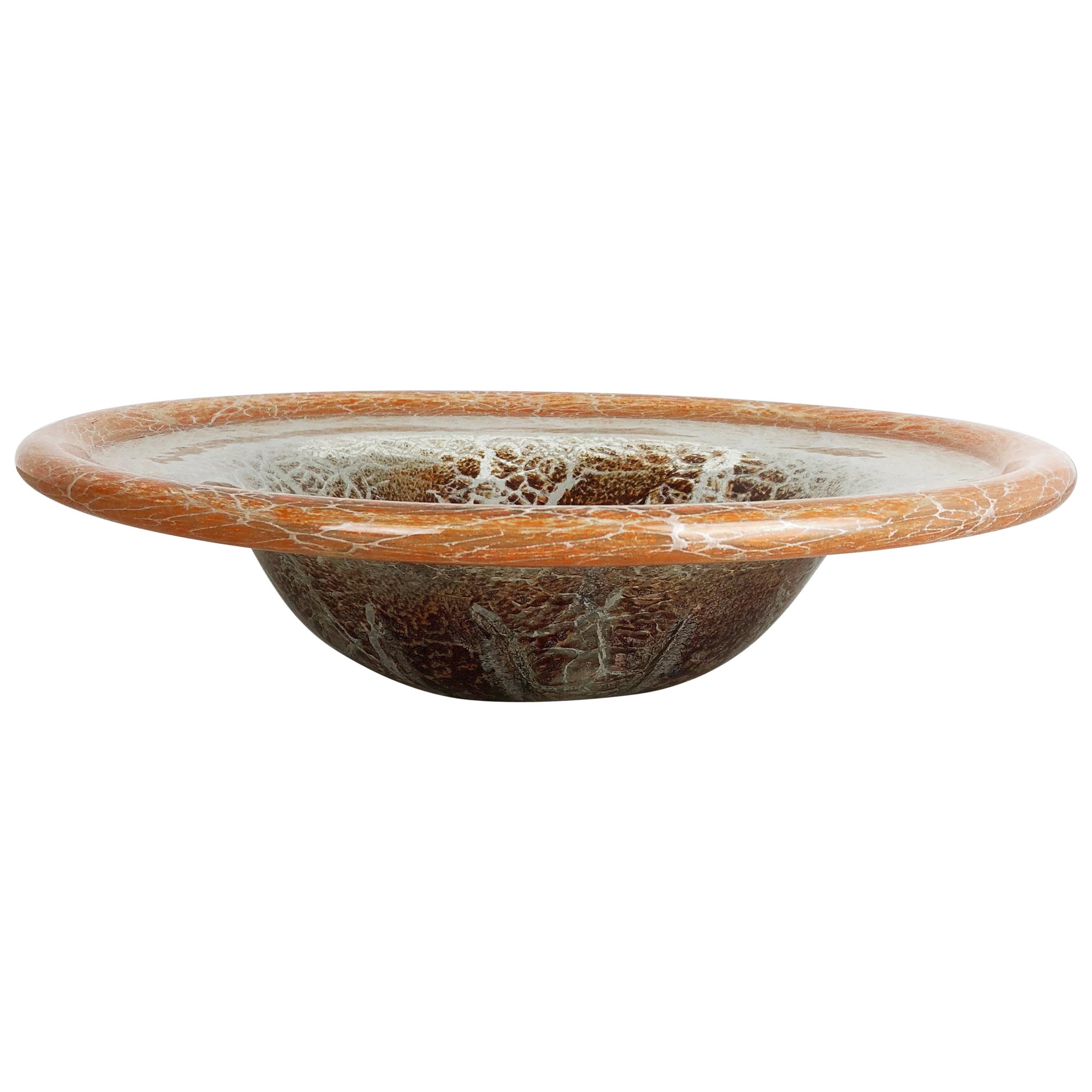 Bol en verre allemand de Karl Wiedmann pour WMF Ikora, Baushaus Art Déco des années 1930