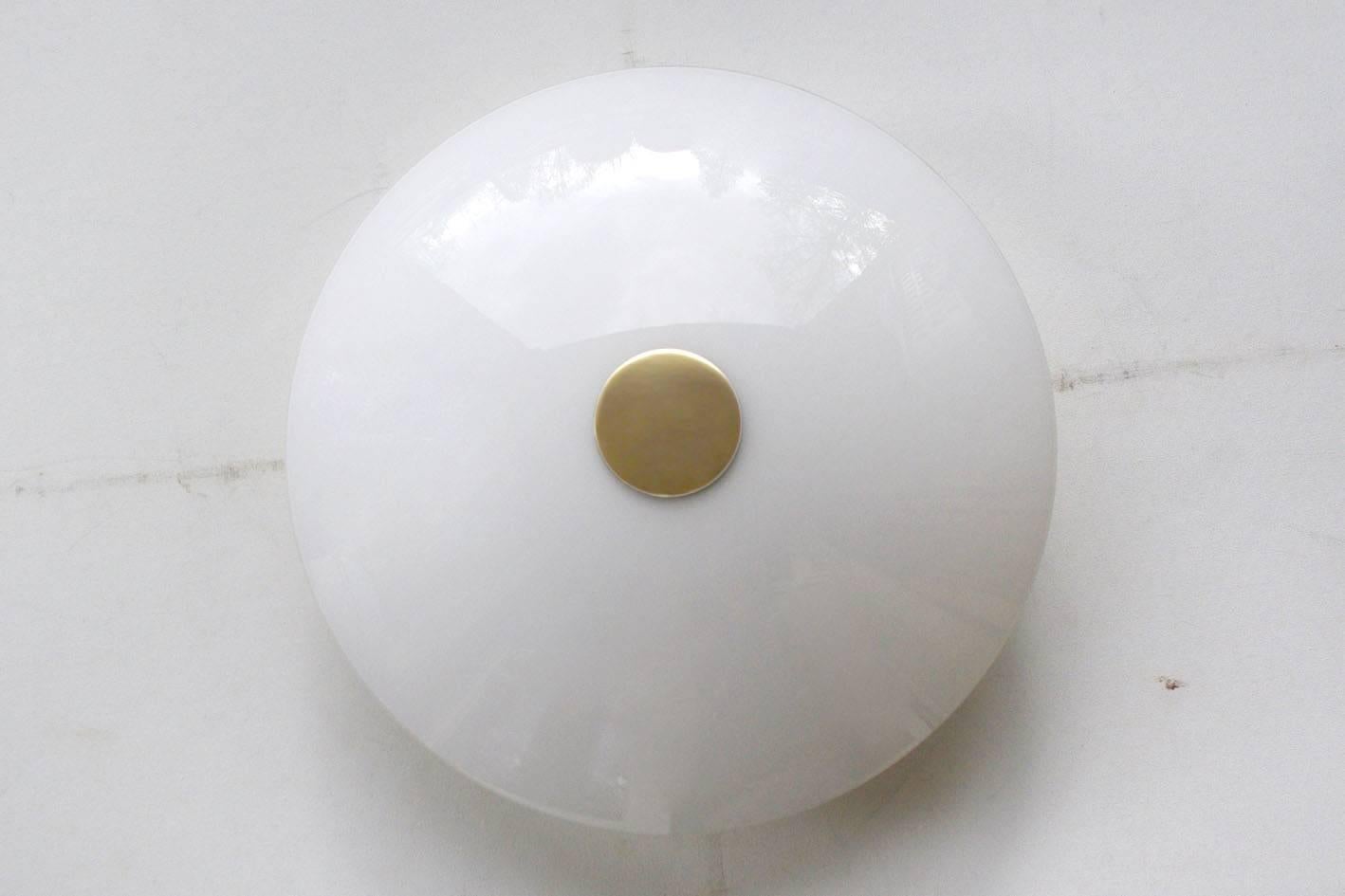 Mid-Century Modern One of... German Glass Flushmount Wall or Ceiling Light