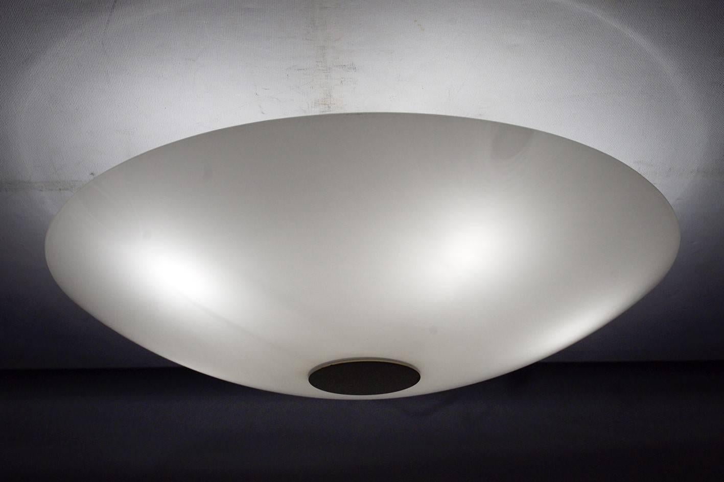 Late 20th Century One of... German Glass Flushmount Wall or Ceiling Light