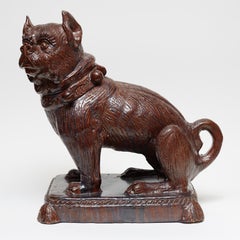 German Glazed Terracotta Bulldog Sculpture