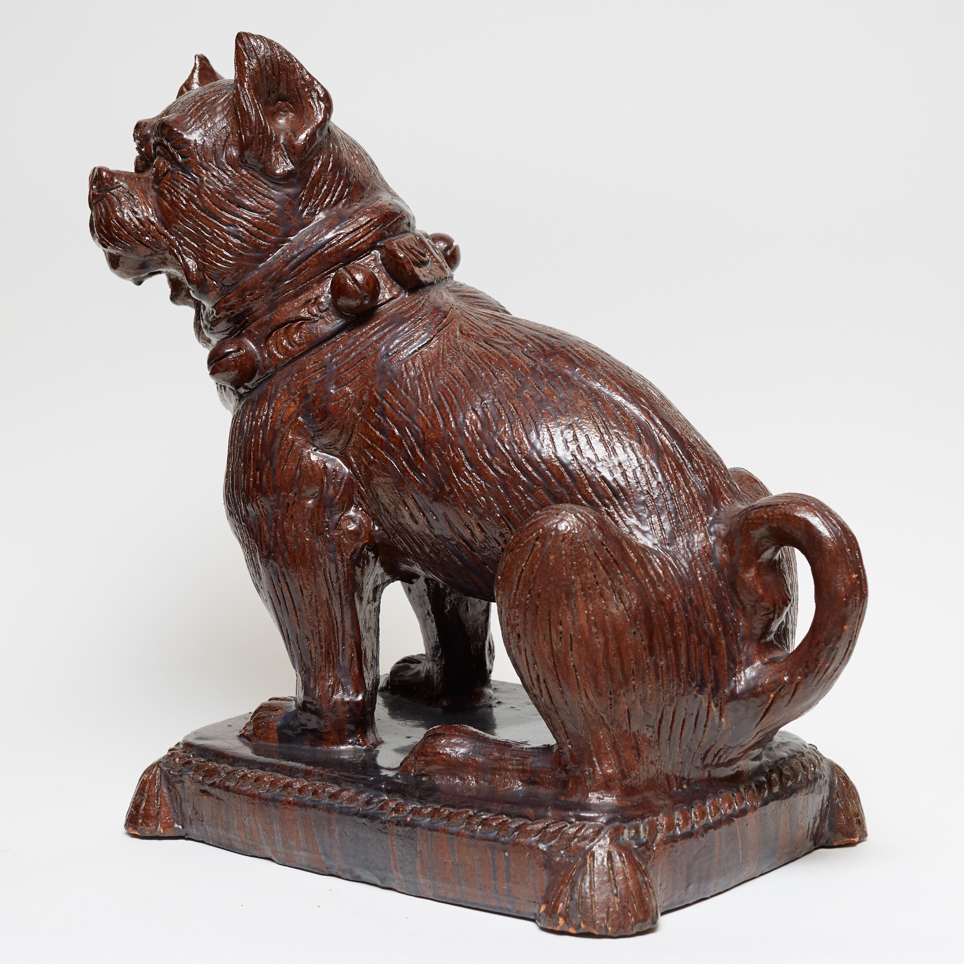 German Glazed Terracotta Bulldog Sculpture In Good Condition In New York, NY