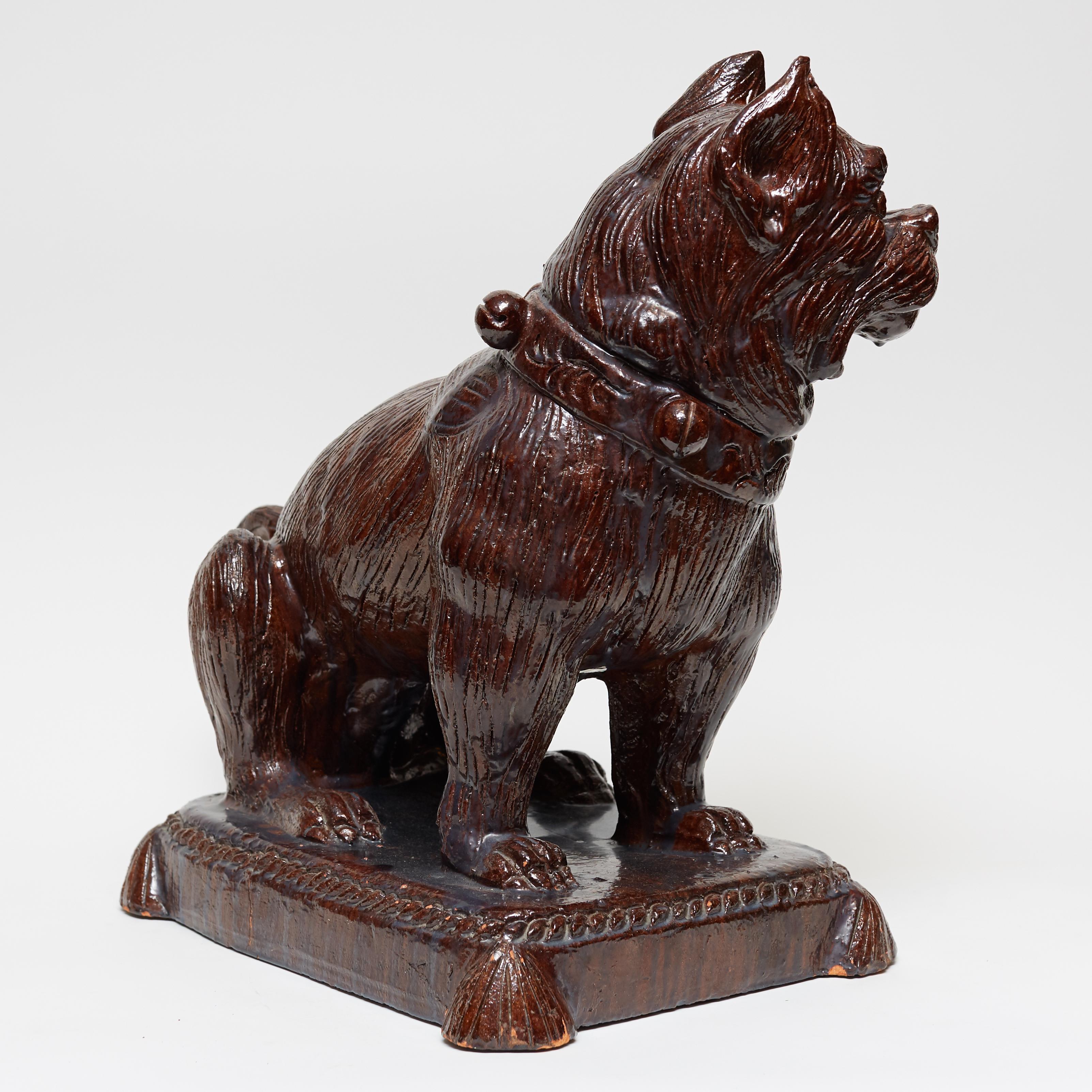 German Glazed Terracotta Bulldog Sculpture 2