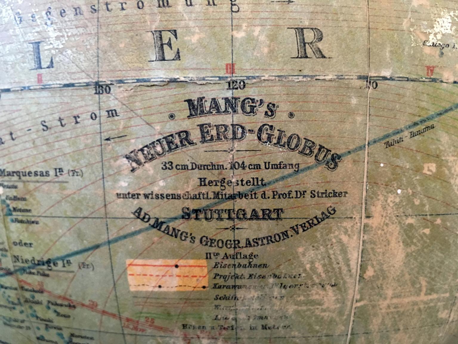 German Globe circa 1900 with Compass 3