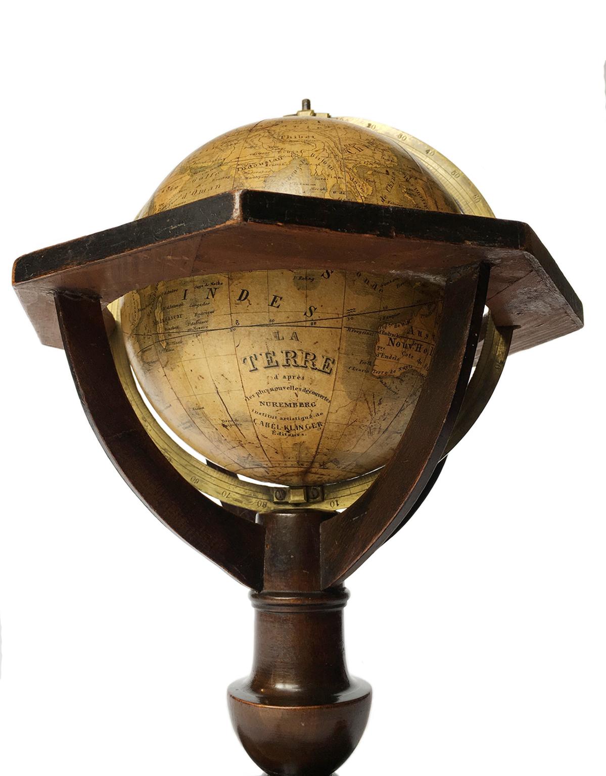 Deutscher Globus von C. Abel-Klinger, Nürnberg, um 1860 im Angebot 6