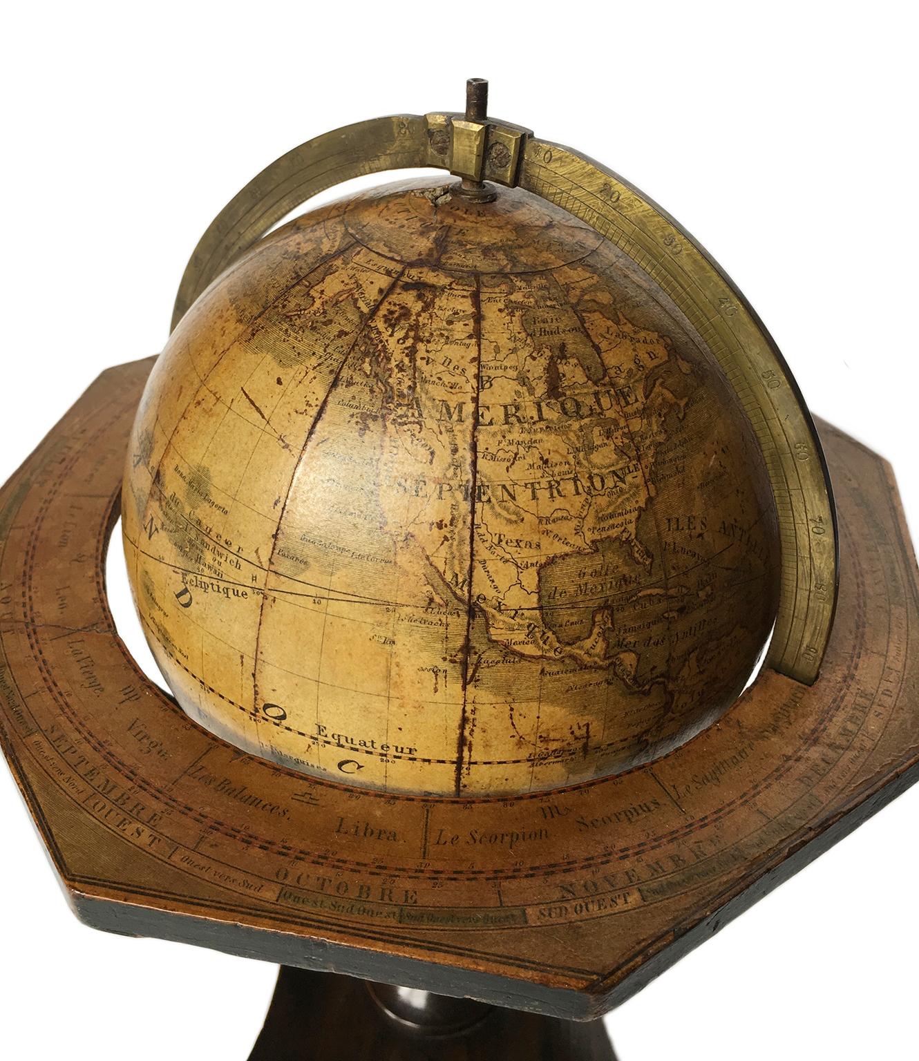 Globo terráqueo alemán de C. Abel-Klinger, Nuremberg, hacia 1860 en Bueno estado para la venta en Milano, IT