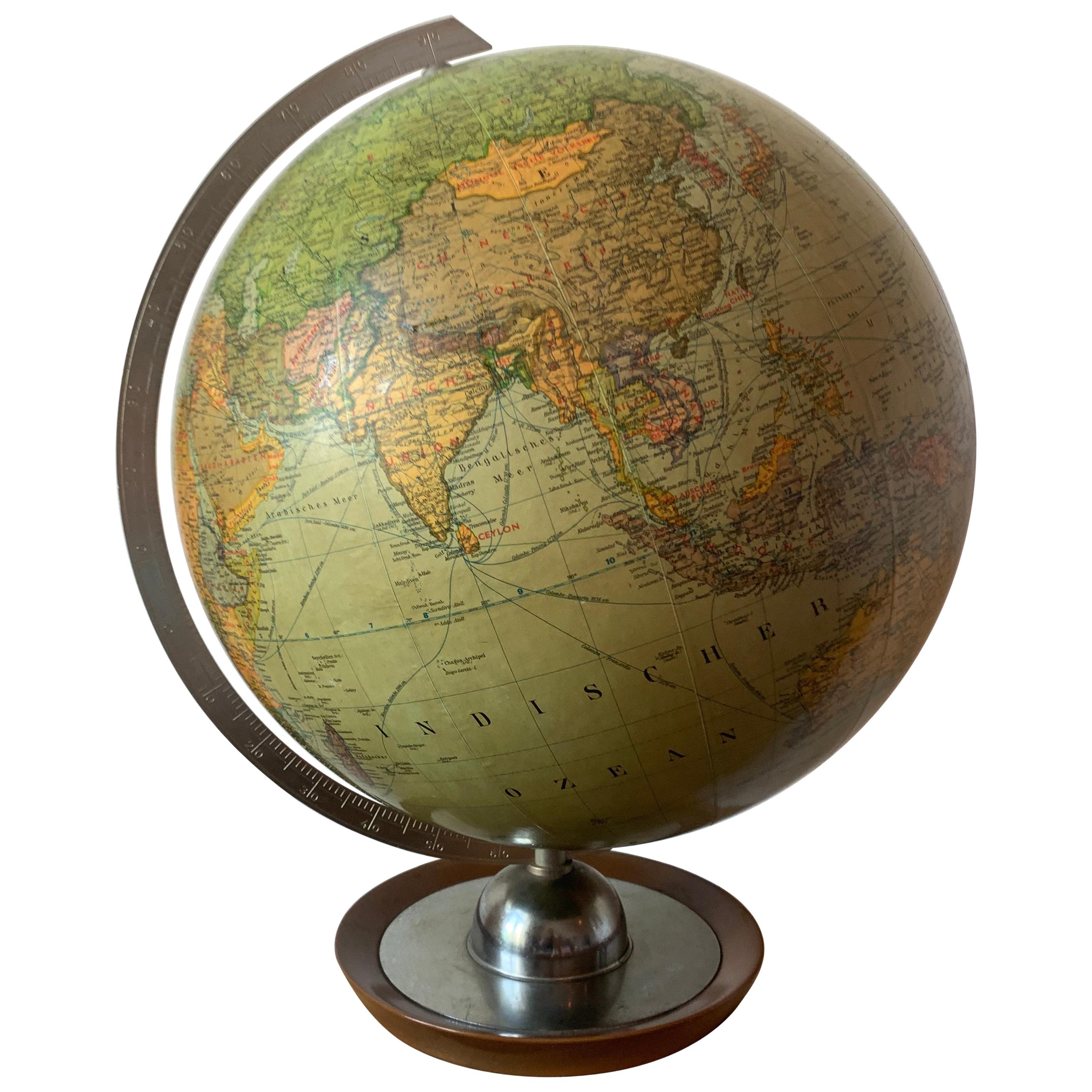 German Globe circa 1940 printed by JRO Globus Munchen, Bauhaus Globe at  1stDibs