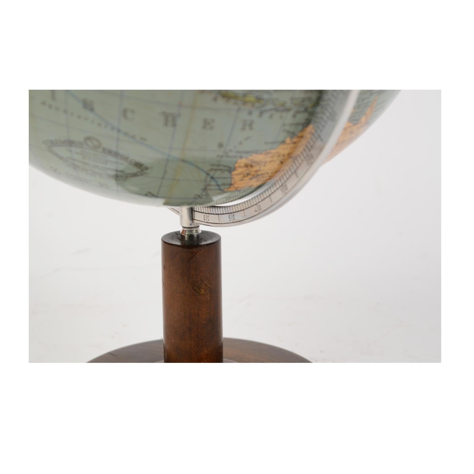 Deutscher Globus Columbus Erdglobus aus den 1940er Jahren Holzsockel 9