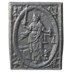 Plaque de cheminée « Justice » de style gothique allemand