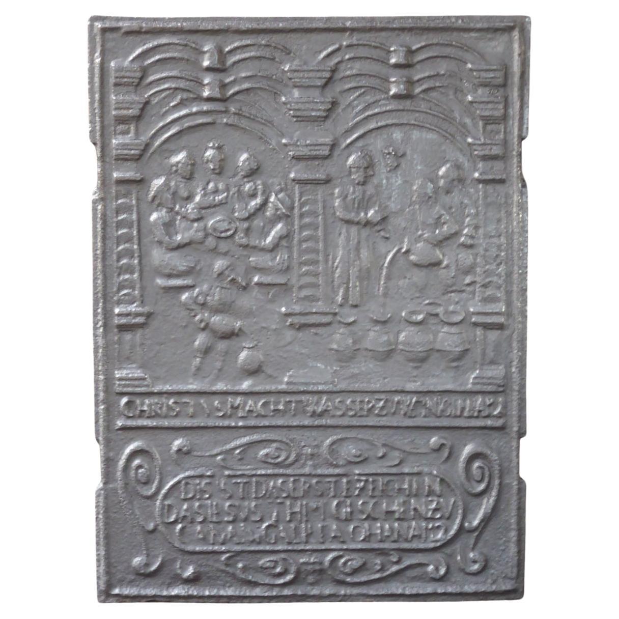 Plaque de cheminée / arrière-plan de style gothique allemand « Thème religieux » en vente