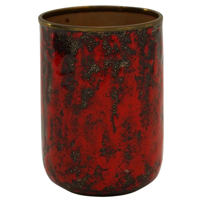 German Graflich Ortenburg Manner Fat Lava Glaze Cup For Sale