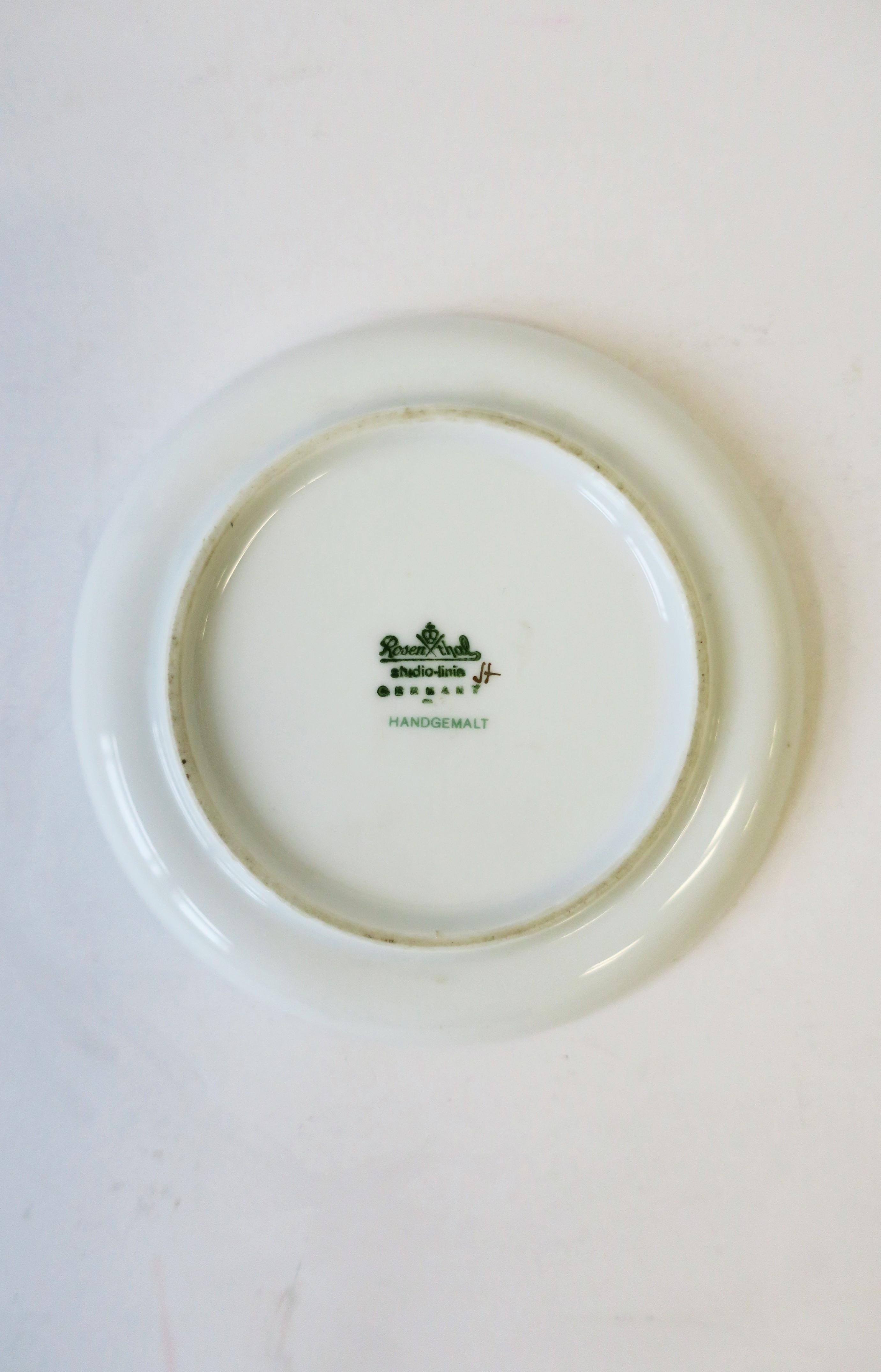 German Green and Gold Jewelry Dish by Rosenthal Studio-Line In Good Condition For Sale In New York, NY
