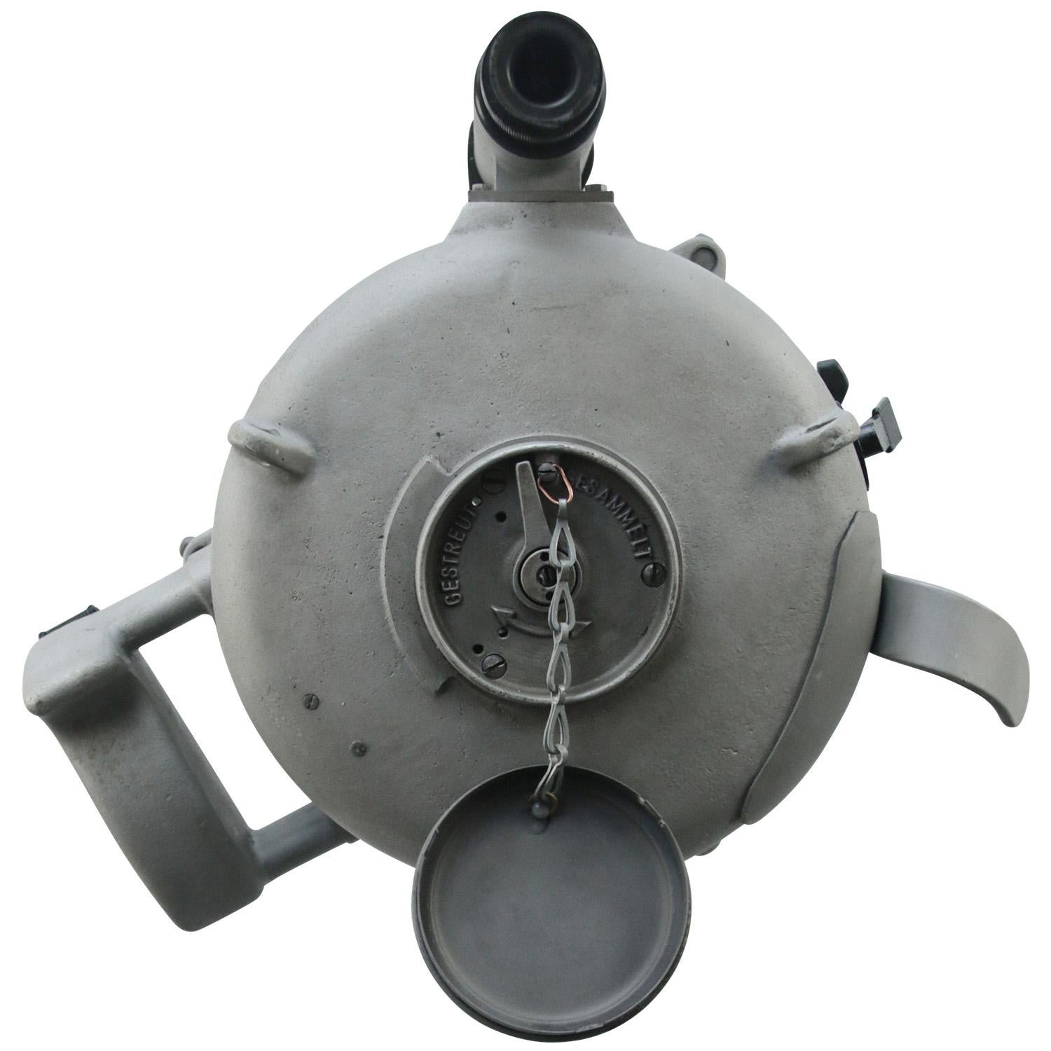 20th Century German Grey Cast Aluminium Morse Code Signal Lamp