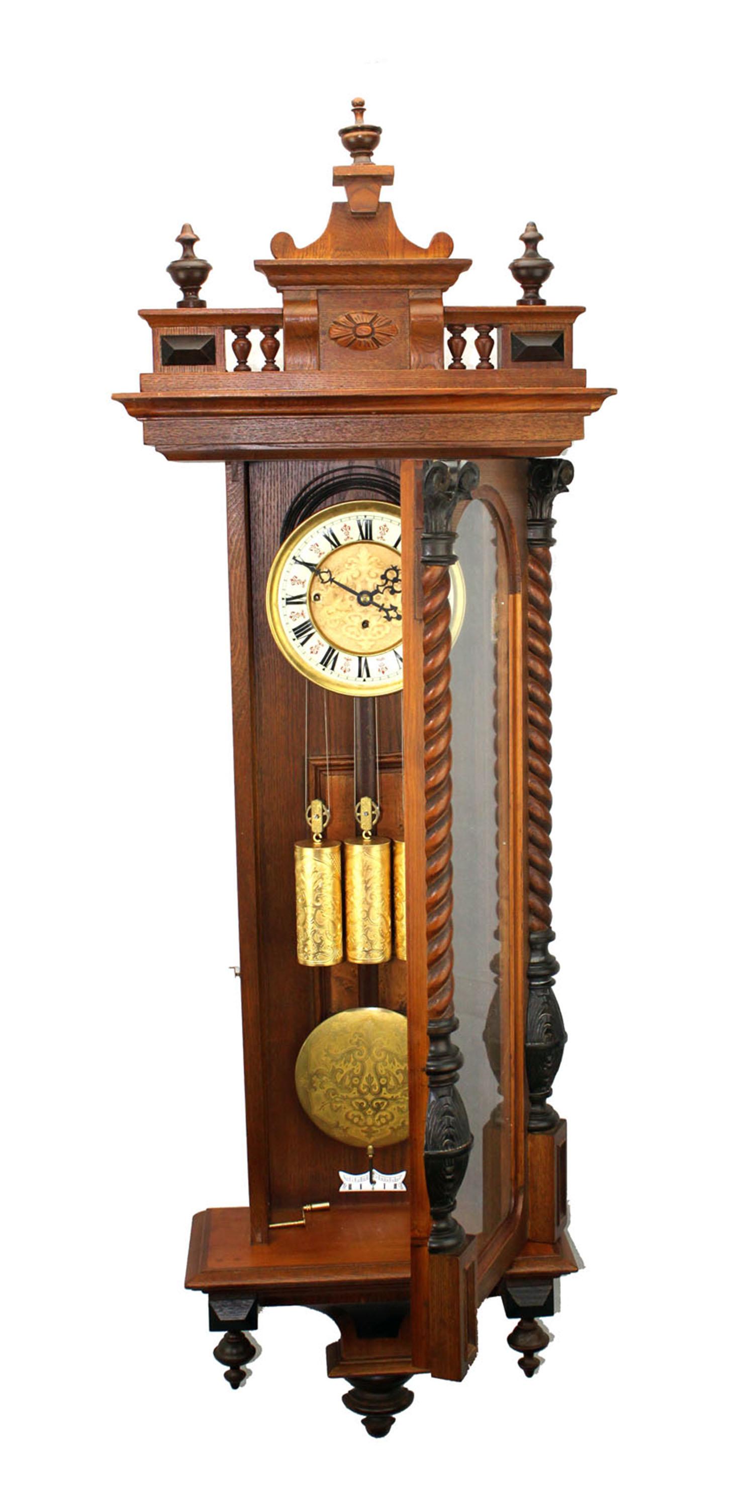 Gustav Becker 3 Gewicht Grand Sonnerie Strike Vienna Regulator Wanduhr im Angebot 5