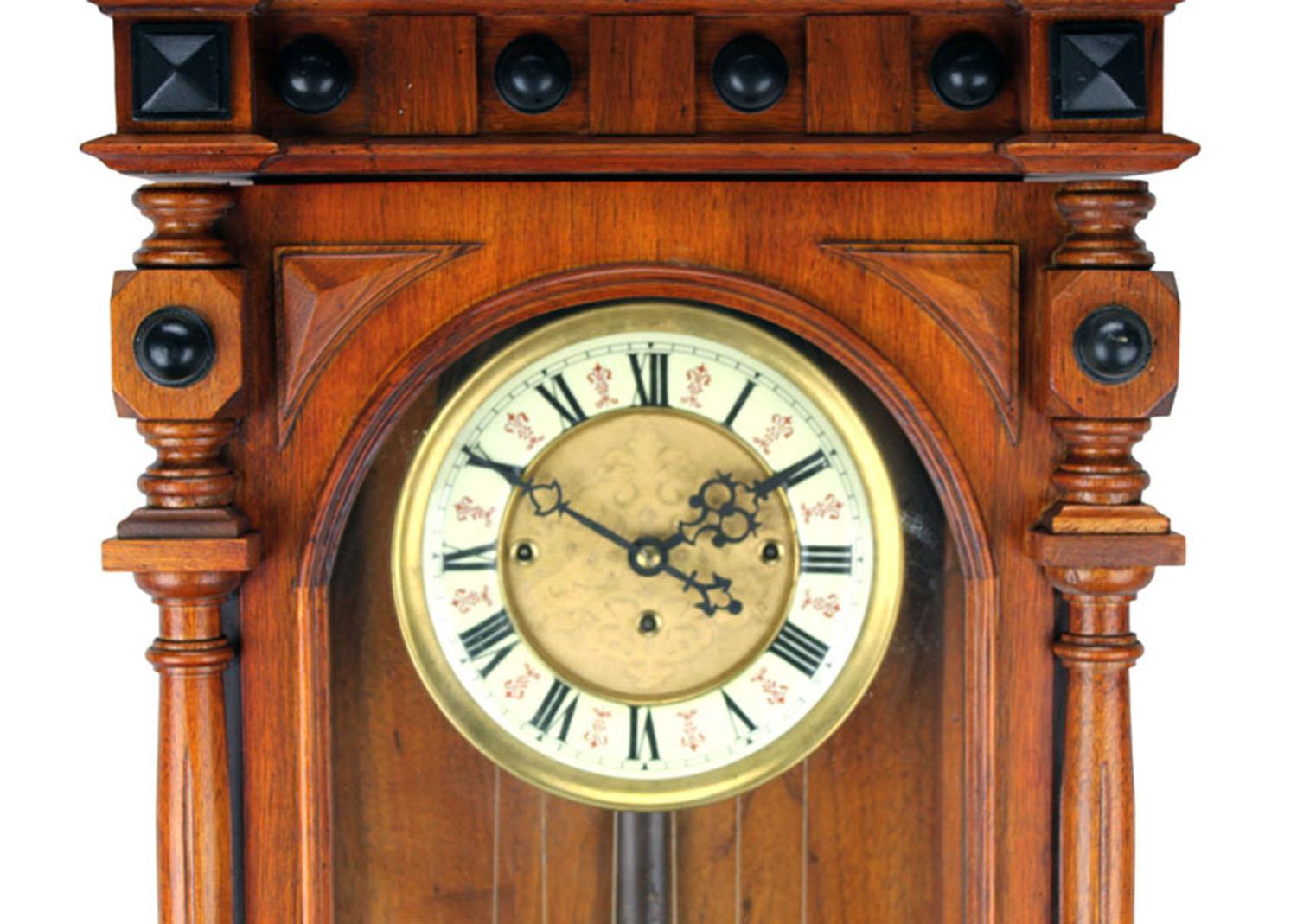 Horloge murale régulatrice allemande Gustav Becker 3 poids Grand Sonnerie Vienna en vente 1