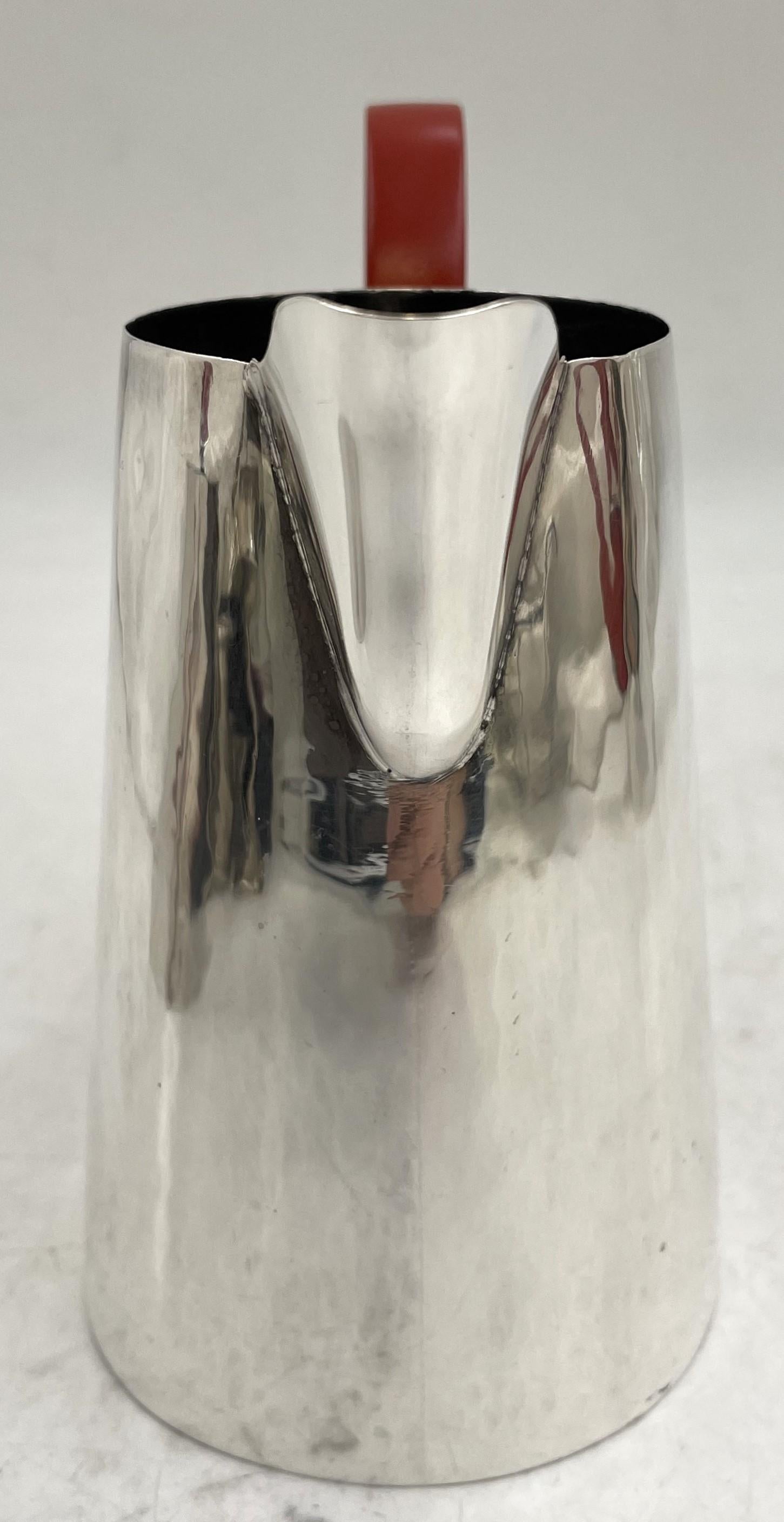 Set da tè e caffè tedesco in argento martellato a 4 pezzi in stile Bauhaus dei primi del Novecento in vendita 4
