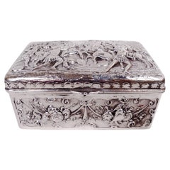 German Hanau Silver Keepsake Box with Classical Battle Scene