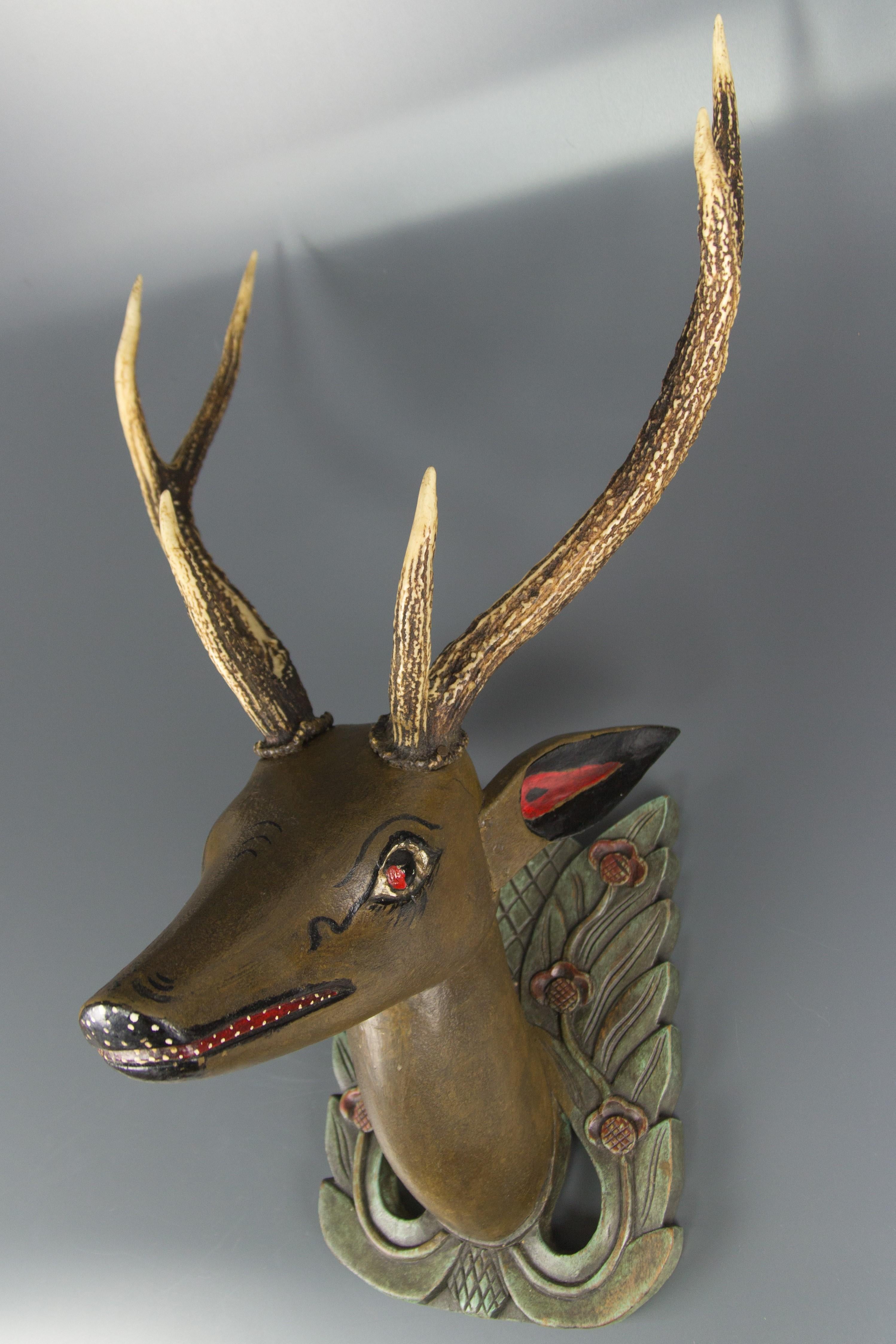 painted deer head