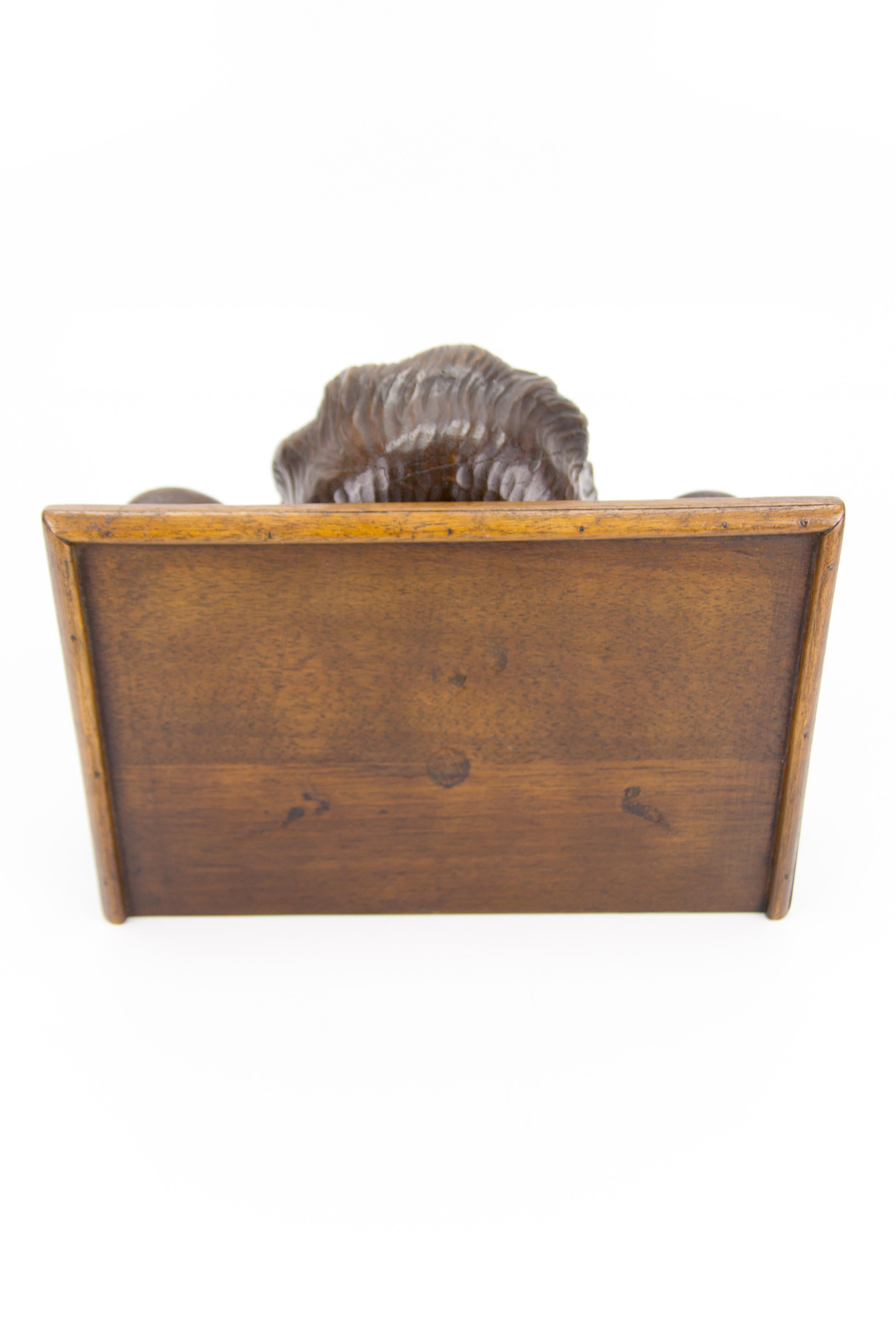 German Hand Carved Oak Wood Winged Angel Head Wall Console or Bracket Shelf 10