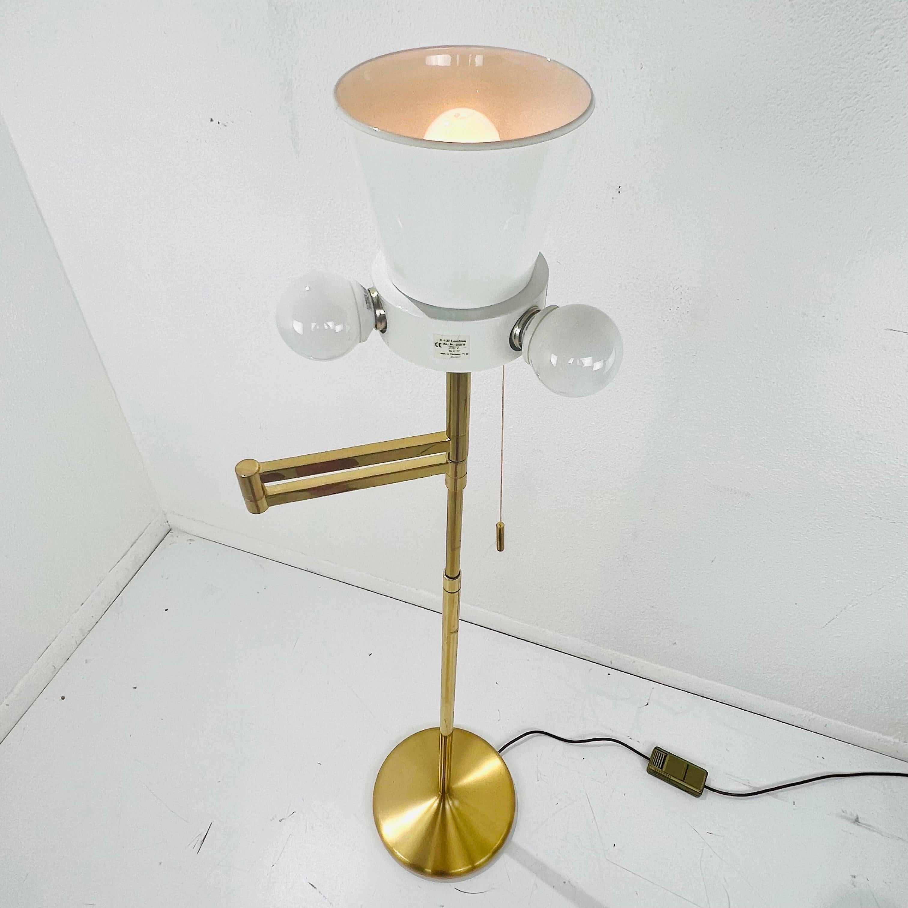 German Hand Cast Brass Swing Arm Floor Lamp 13