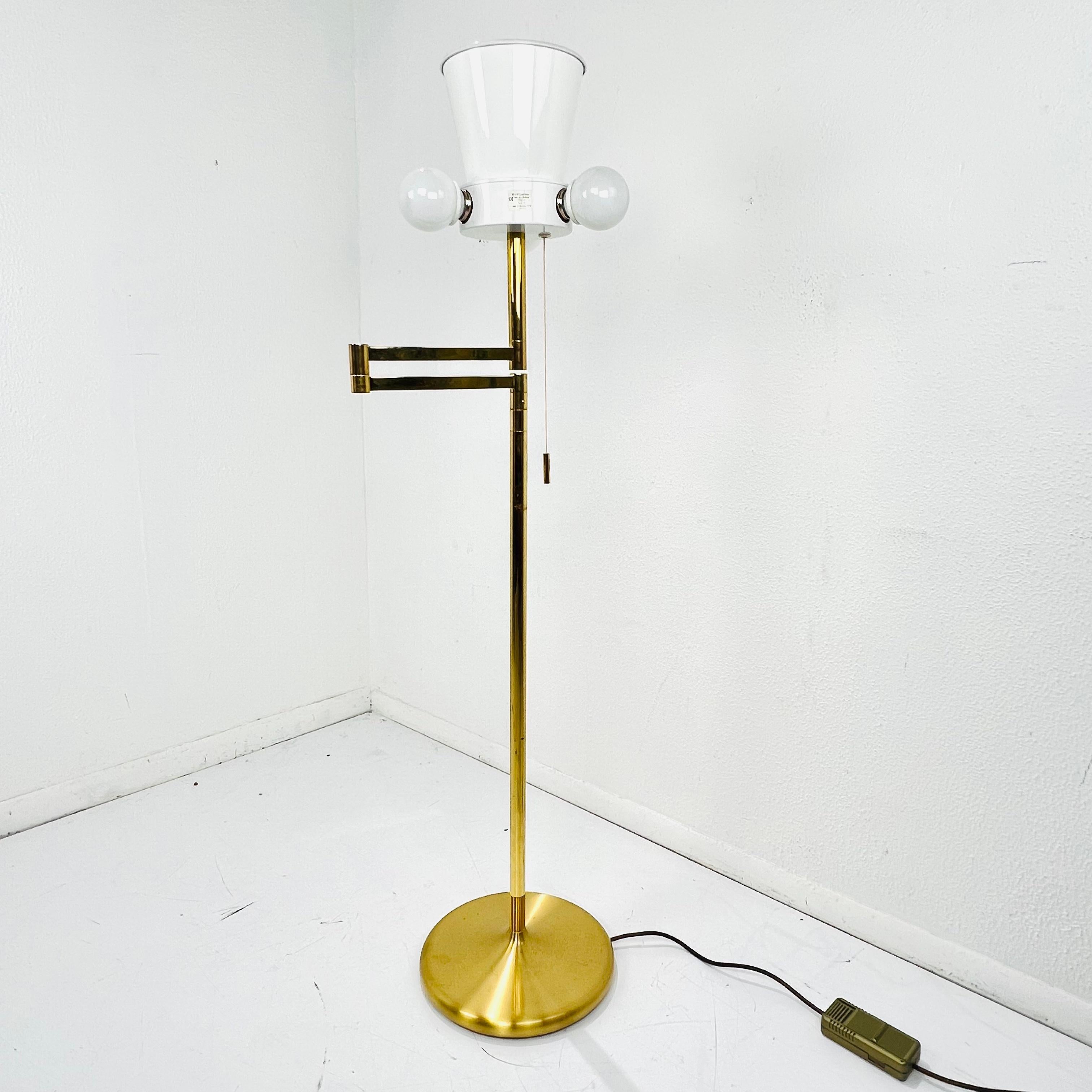 German Hand Cast Brass Swing Arm Floor Lamp 2