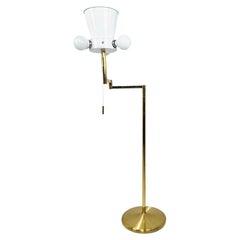 German Hand Cast Brass Swing Arm Floor Lamp