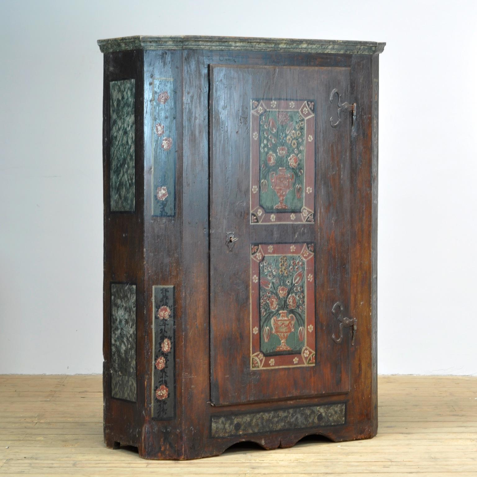 Rustic German Hand Painted Cabinet from 1812