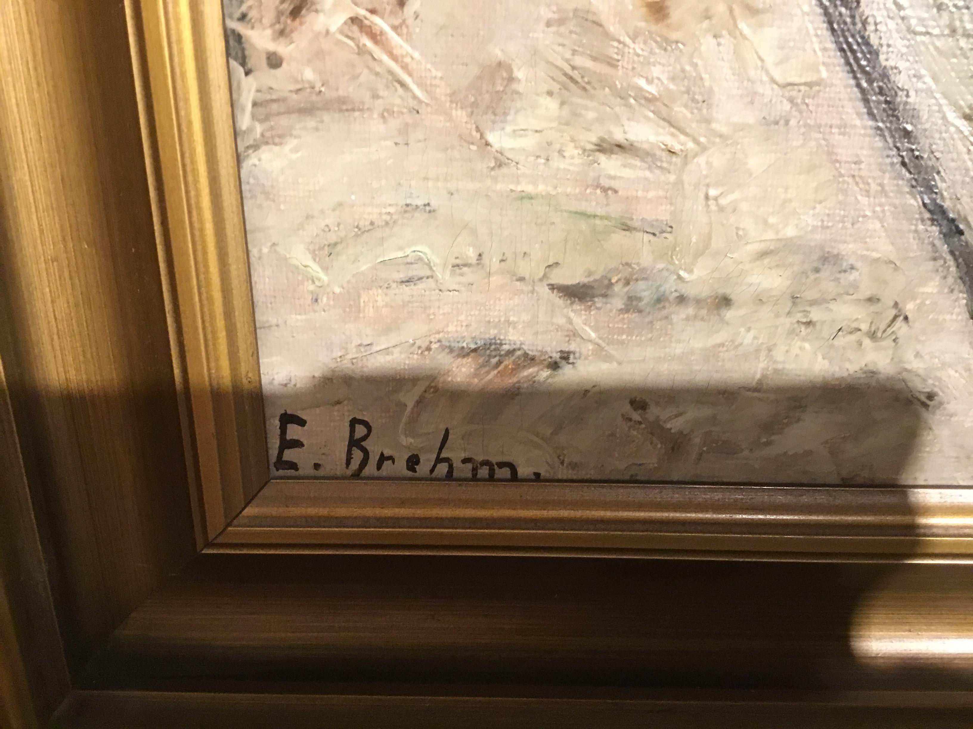 Deutsche Hafenmalerei von Emil Brehm im Zustand „Gut“ in Houston, TX