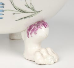 Hausmalerei alemán para Meissen Porcelain Pedestal Dish & Cover S. XVIII