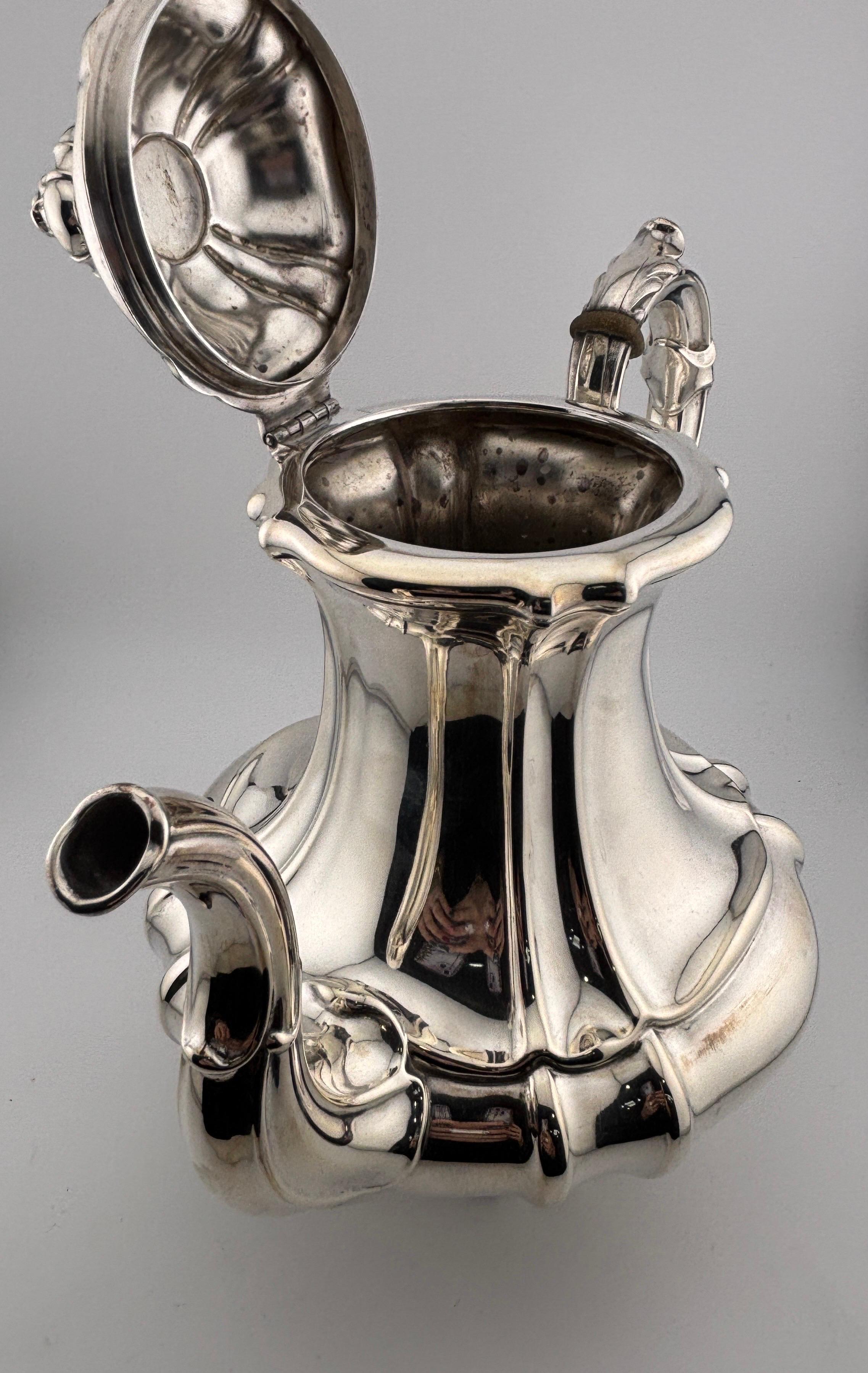 German Heisler 800 Silver, Pre World War II Era 5 Piece Coffee Tea Service Set For Sale 8