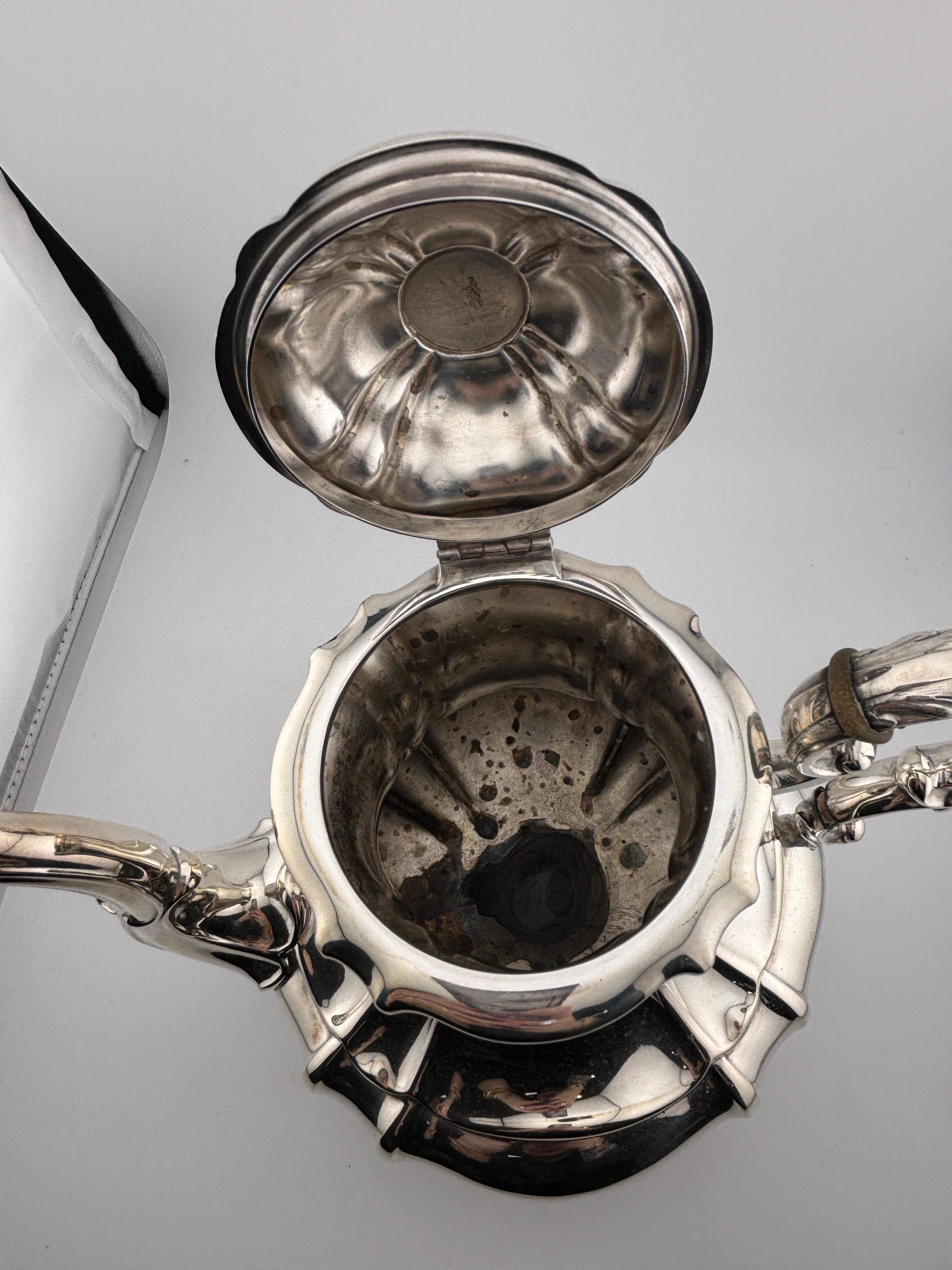German Heisler 800 Silver, Pre World War II Era 5 Piece Coffee Tea Service Set For Sale 10