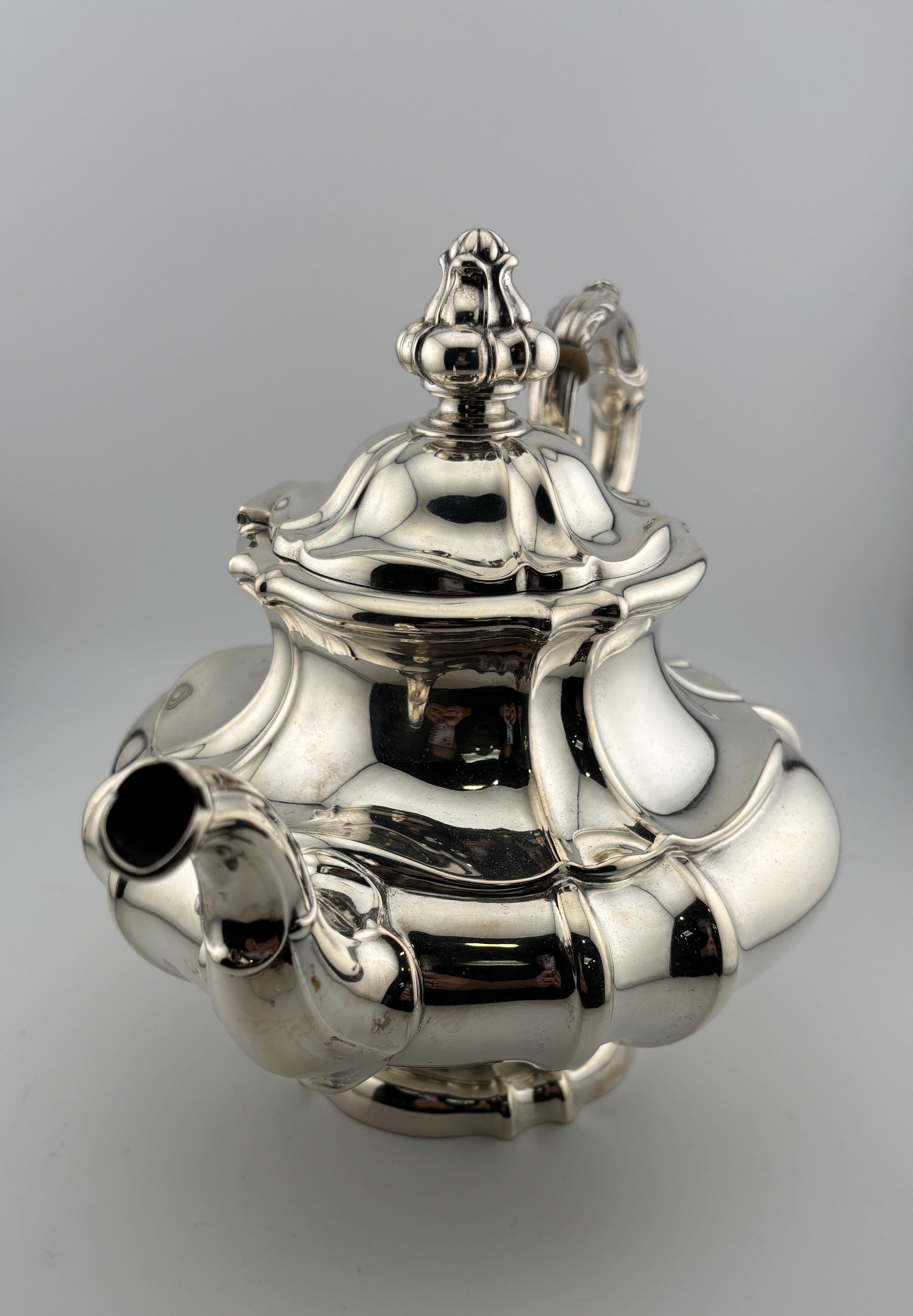 Women's or Men's German Heisler 800 Silver, Pre World War II Era 5 Piece Coffee Tea Service Set For Sale
