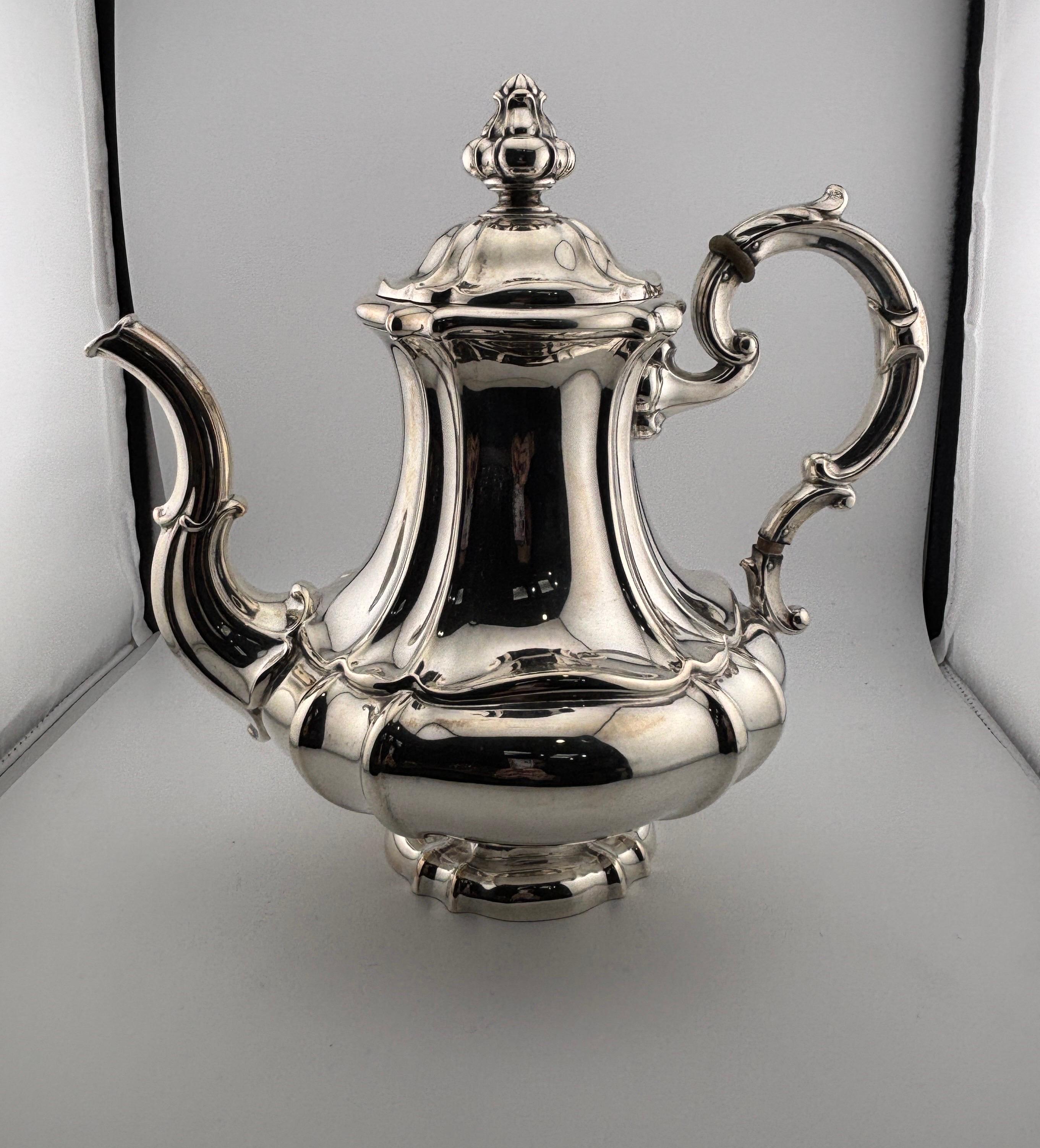 German Heisler 800 Silver, Pre World War II Era 5 Piece Coffee Tea Service Set For Sale 3