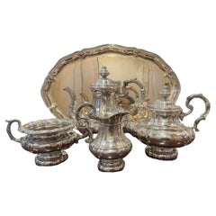 German Heisler 800 Silver, Pre World War II Era 5 Piece Coffee Tea Service Set