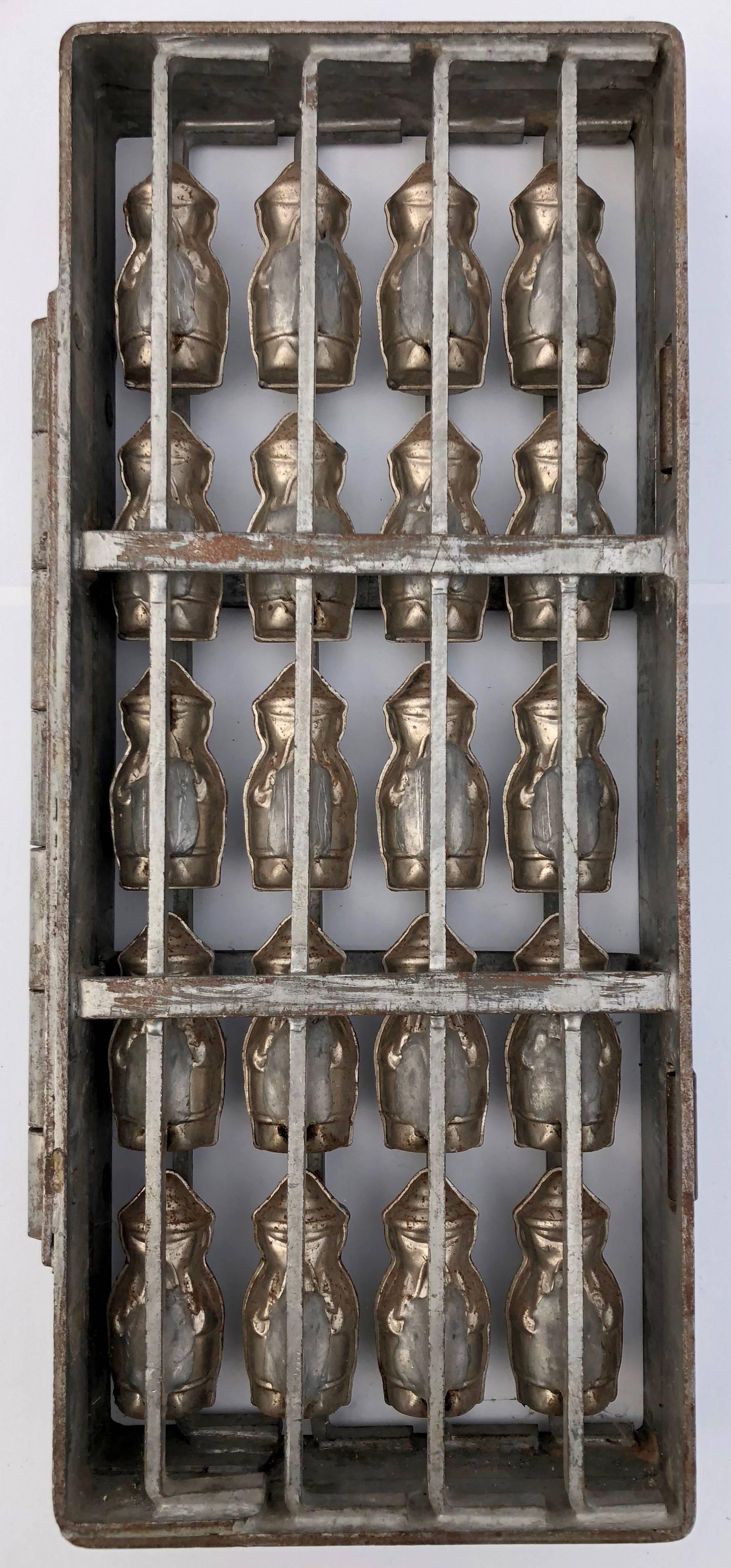 20th Century German Herman Walter Metal Chocolate Mold to Make 20 Little Figures For Sale