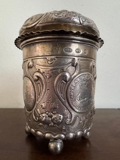 German Historismus Silver Coin Beaker and Cover, Salzburg Thaler, circa 1900