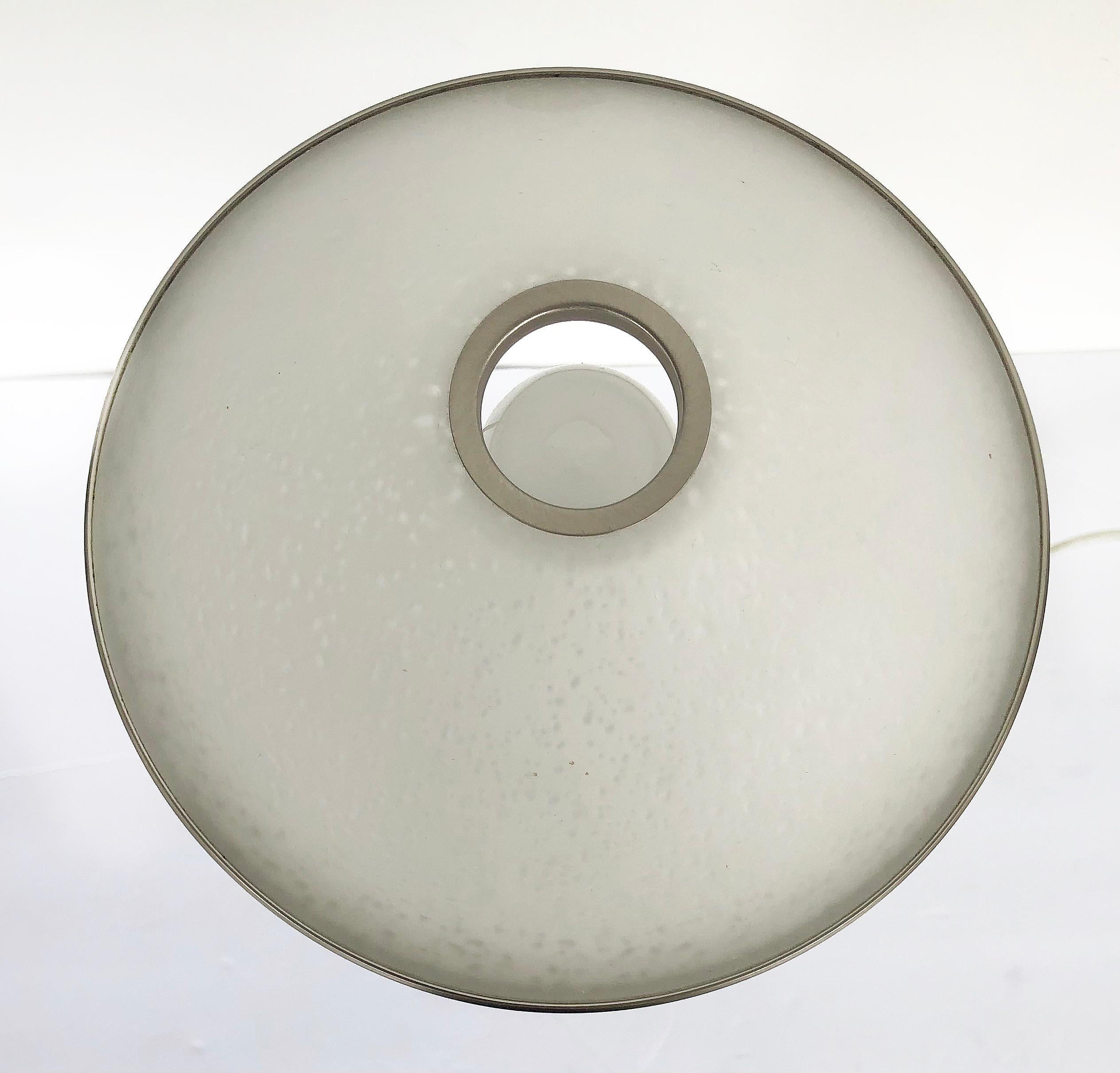 German Holtkoetter Leuchten Nickel / Glass Desk Lamp, Per Item In Good Condition In Miami, FL