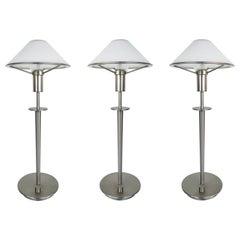 German Holtkoetter Leuchten Nickel / Glass Desk Lamp, Per Item