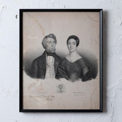 German Hot Air Balloonist Lithograph, c.1840s