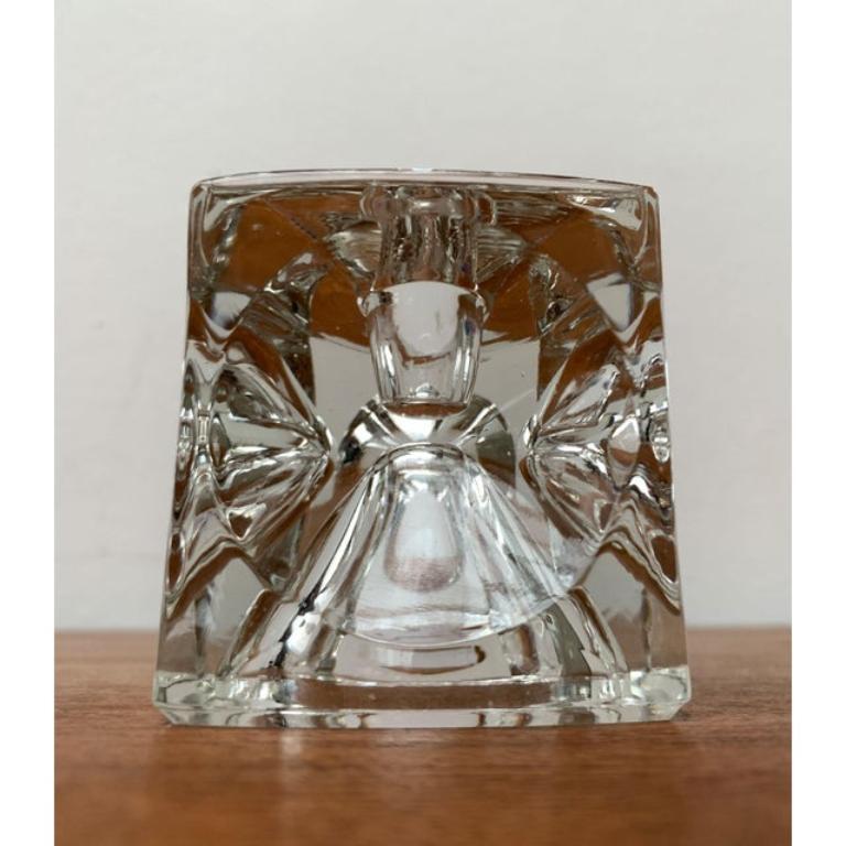 Verre Porte-bougies cubiques de glace allemandes en verre de Peill & Putzler, 1970 en vente