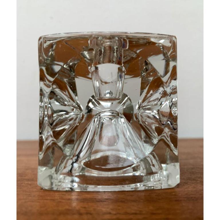 Porte-bougies cubiques de glace allemandes en verre de Peill & Putzler, 1970 en vente 1