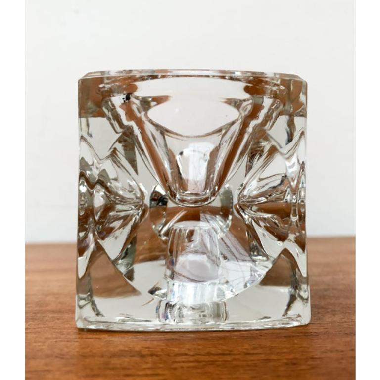 Porte-bougies cubiques de glace allemandes en verre de Peill & Putzler, 1970 en vente 2