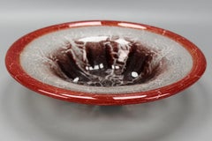 German Ikora Art Glass Bowl in Red, White and Burgundy by WMF, ca. 1930s