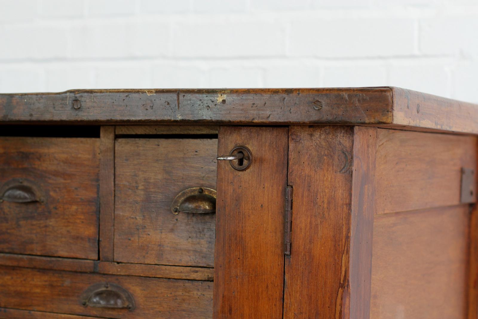 German Industrial Factory Workbench, circa 1930s In Fair Condition In Gloucester, GB