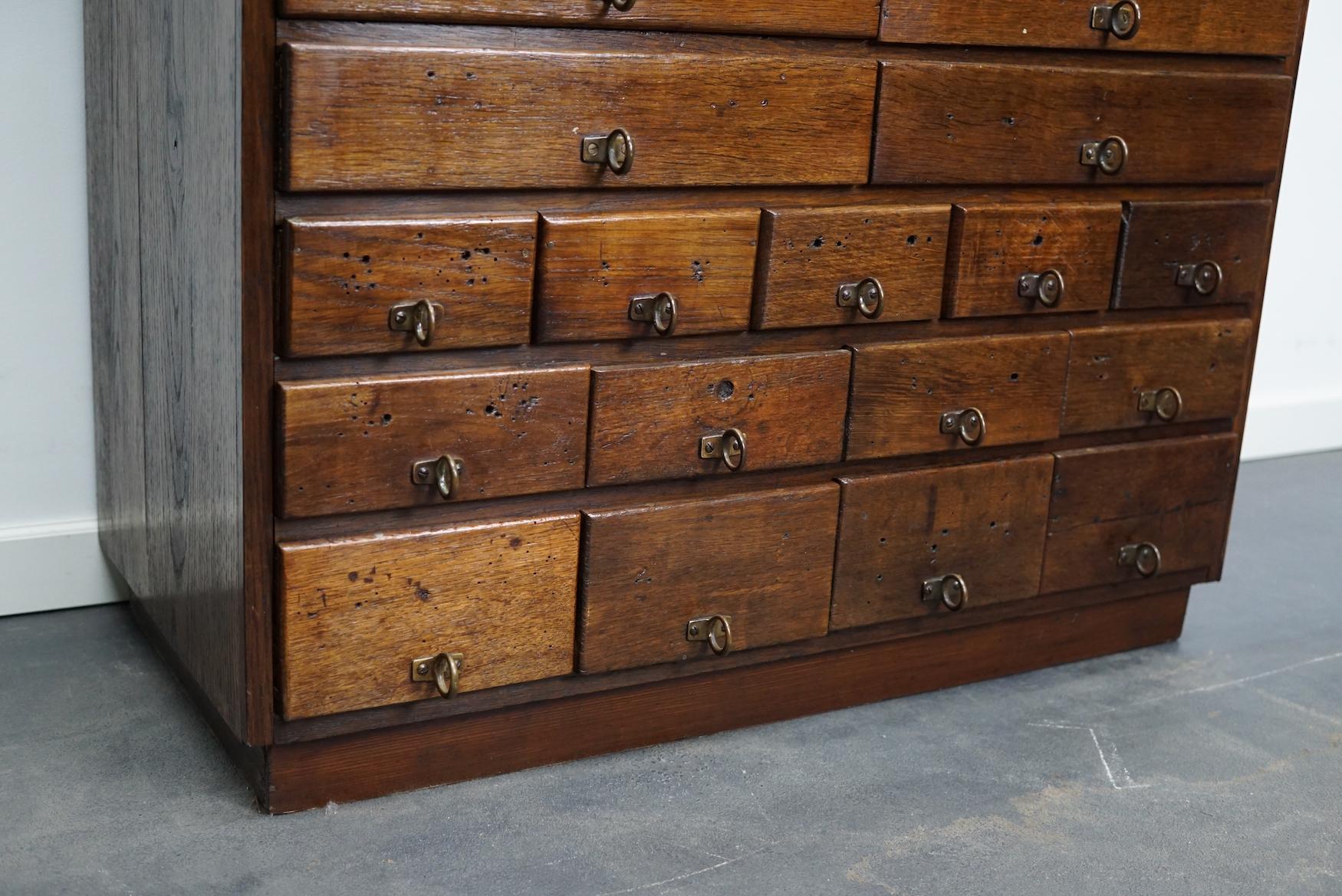 German Industrial Oak and Pine Apothecary Cabinet, 1930s 6